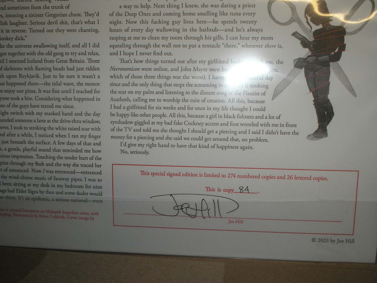 SIGN OF THE TIMES: JOE HILL LIMITED BROADSIDE NUMBERED (#84) EDITION SIGNED NEW.