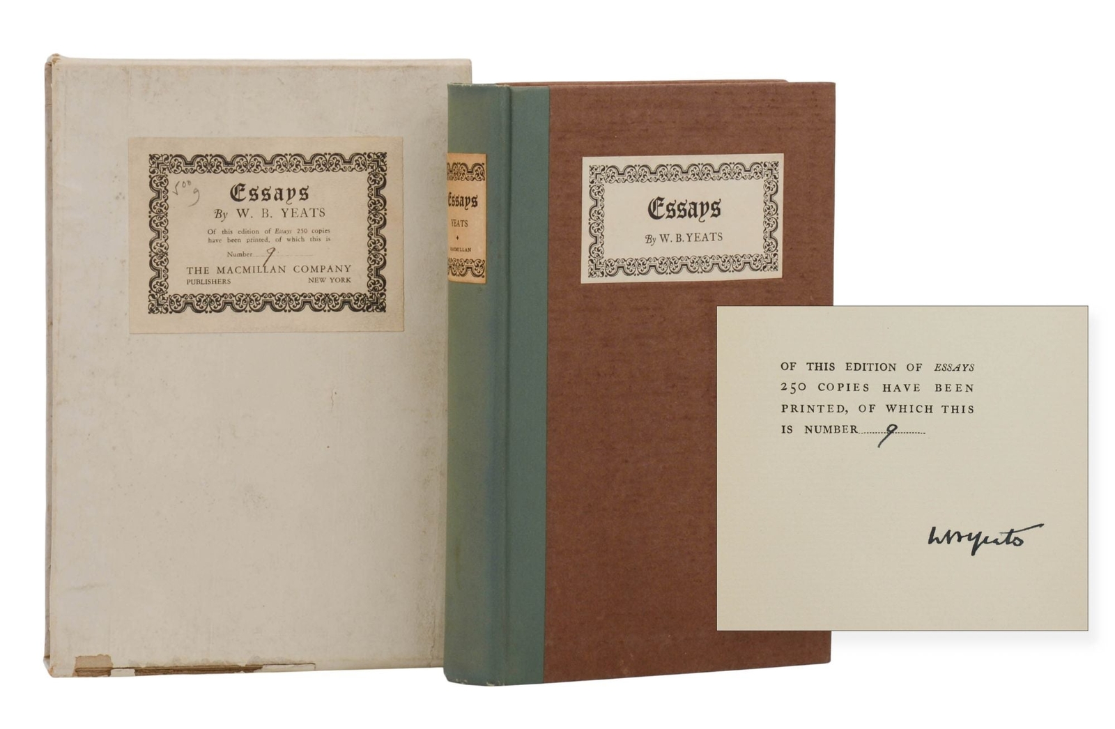 Essays ~ WILLIAM BUTLER YEATS ~ Signed Limited Edition in Box ~ 1924 ~ W. B.