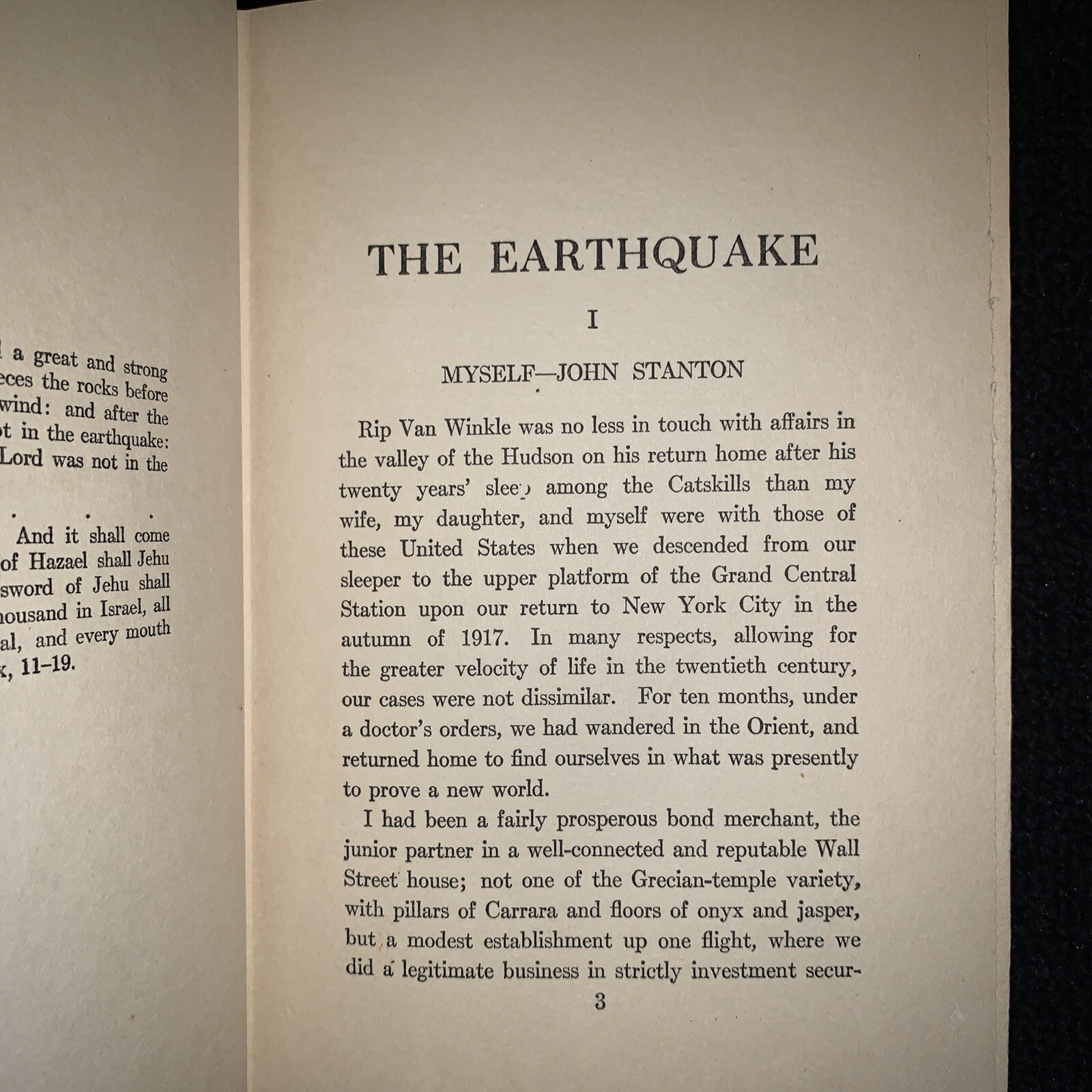 The Earthquake by Arthur Train 1918 Hardcover Book