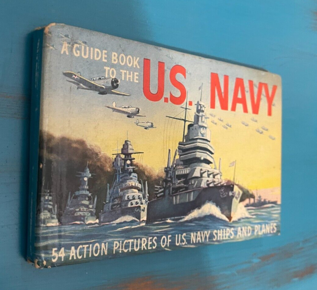 A Guide Book to the U.S. Navy: 54 Action Pictures by Whitman Publishers VTG-gc
