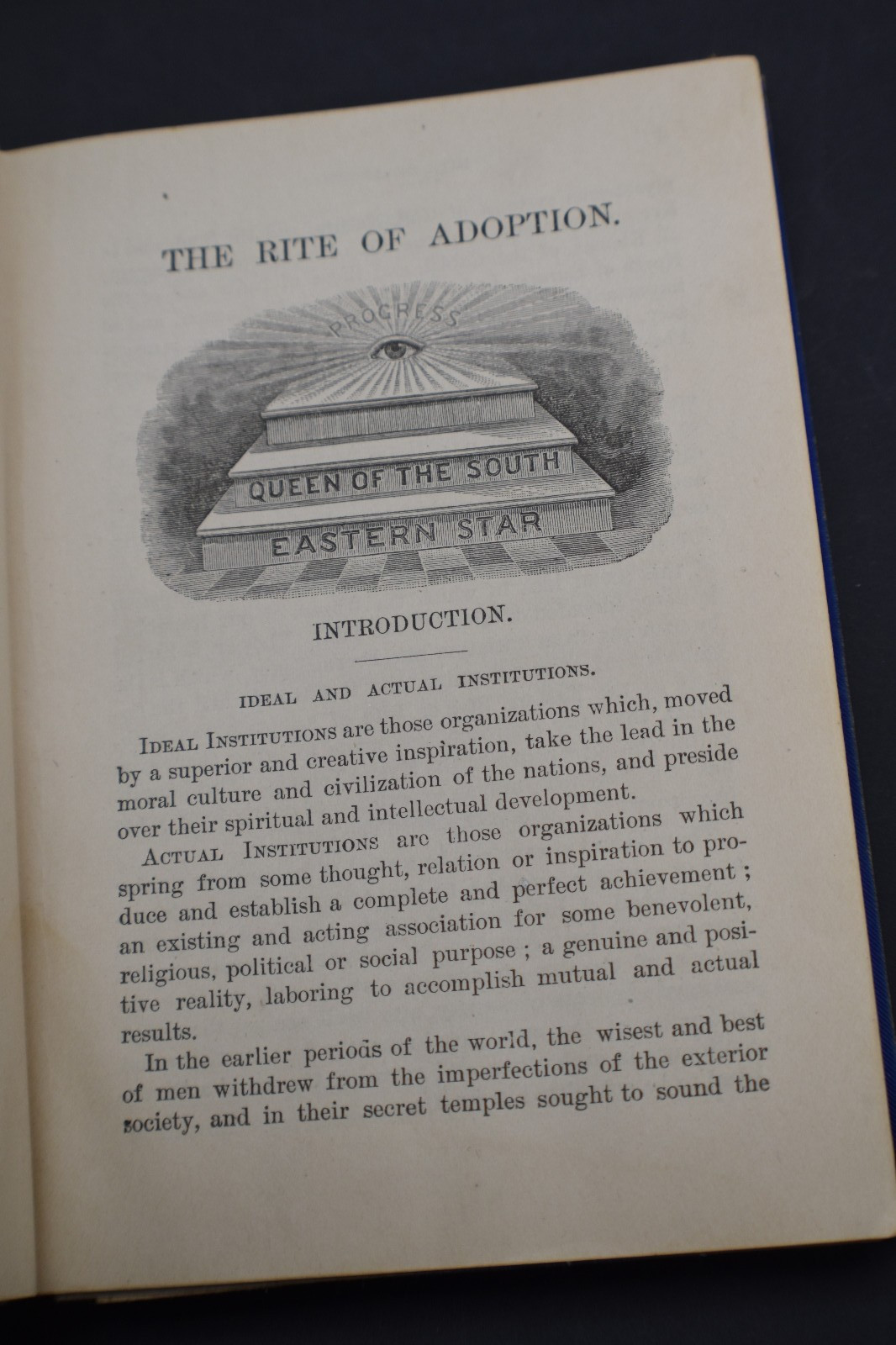 1895 ~ADOPTIVE RITE RITUAL~Eastern Star~ Queen Of The South Book ~Macoy ~Masonic