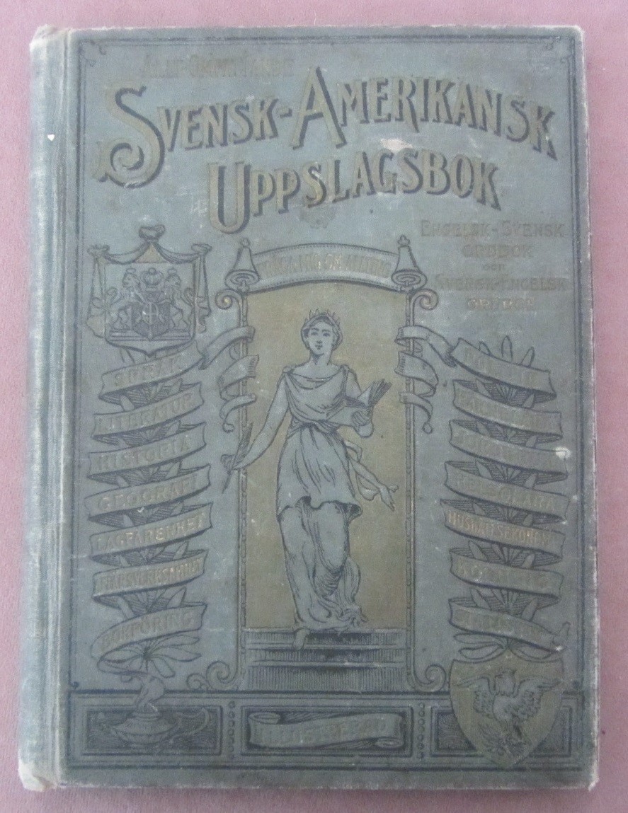 1894 Svensk-Amerikansk Uppslagsbok Swedish Dictionary Home Manual Engravings+