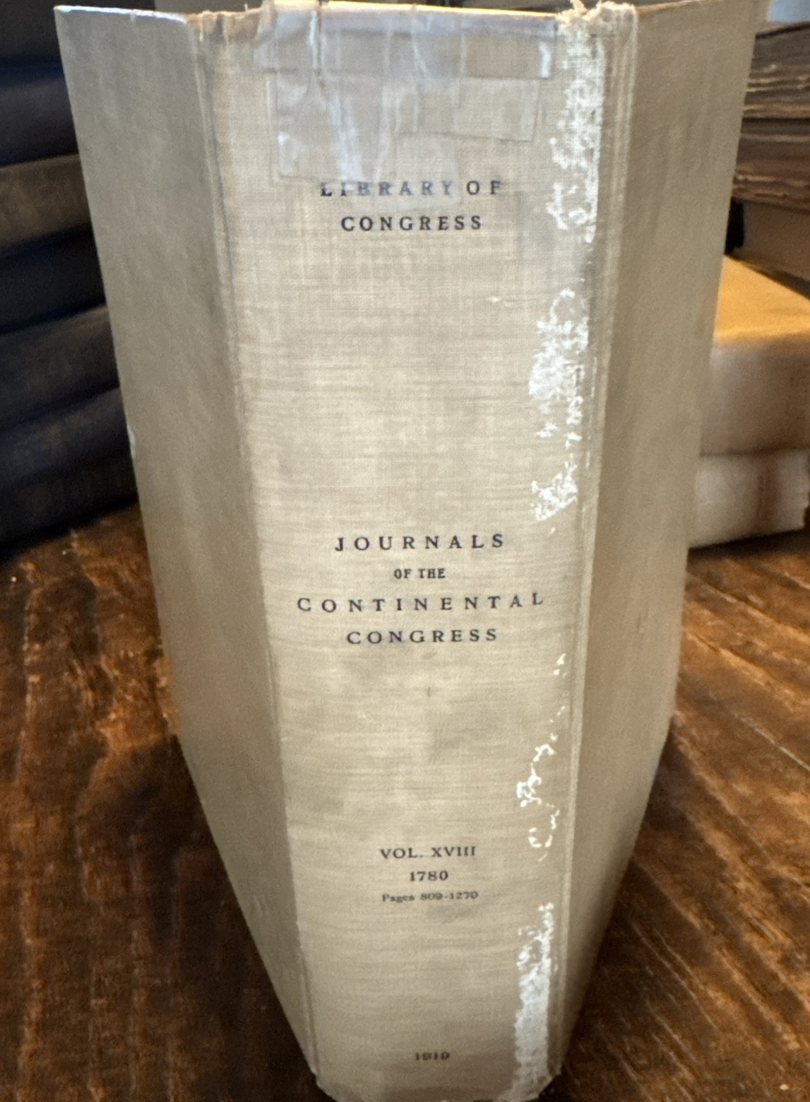 Antique 1910 Journals of the Continental Congress 1774-1789 Volume XVIll- 1780