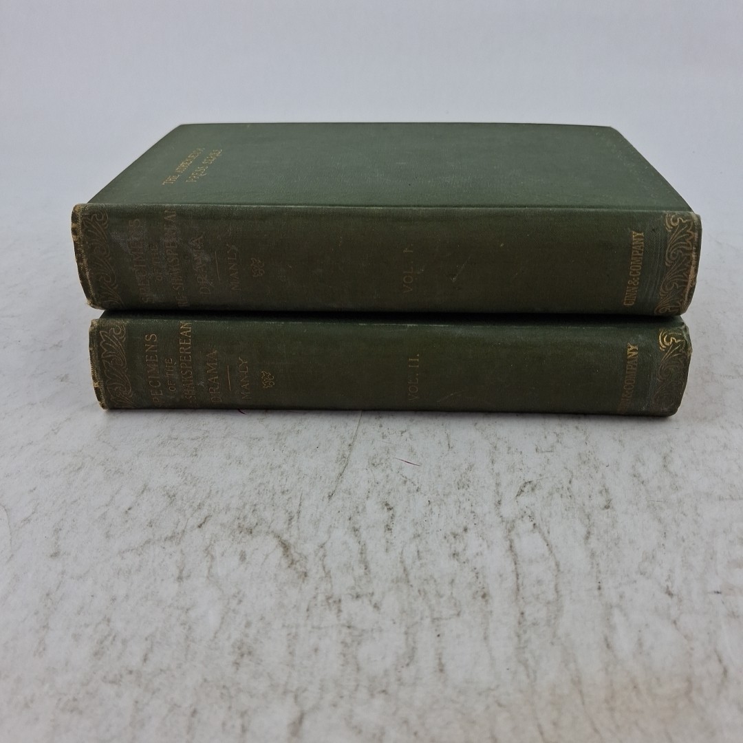 Specimens of the Pre-Shakespearean Drama – John Matthews Manly 1897 HC Vol 1 & 2