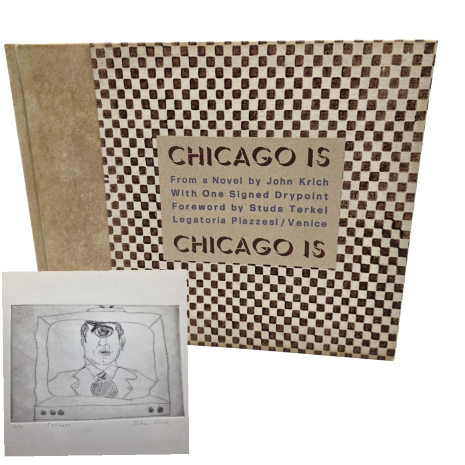 1976 Chicago Is John Krich Signed Drypoint 6/10 Book 34/150 Studs Terkel Cyclops