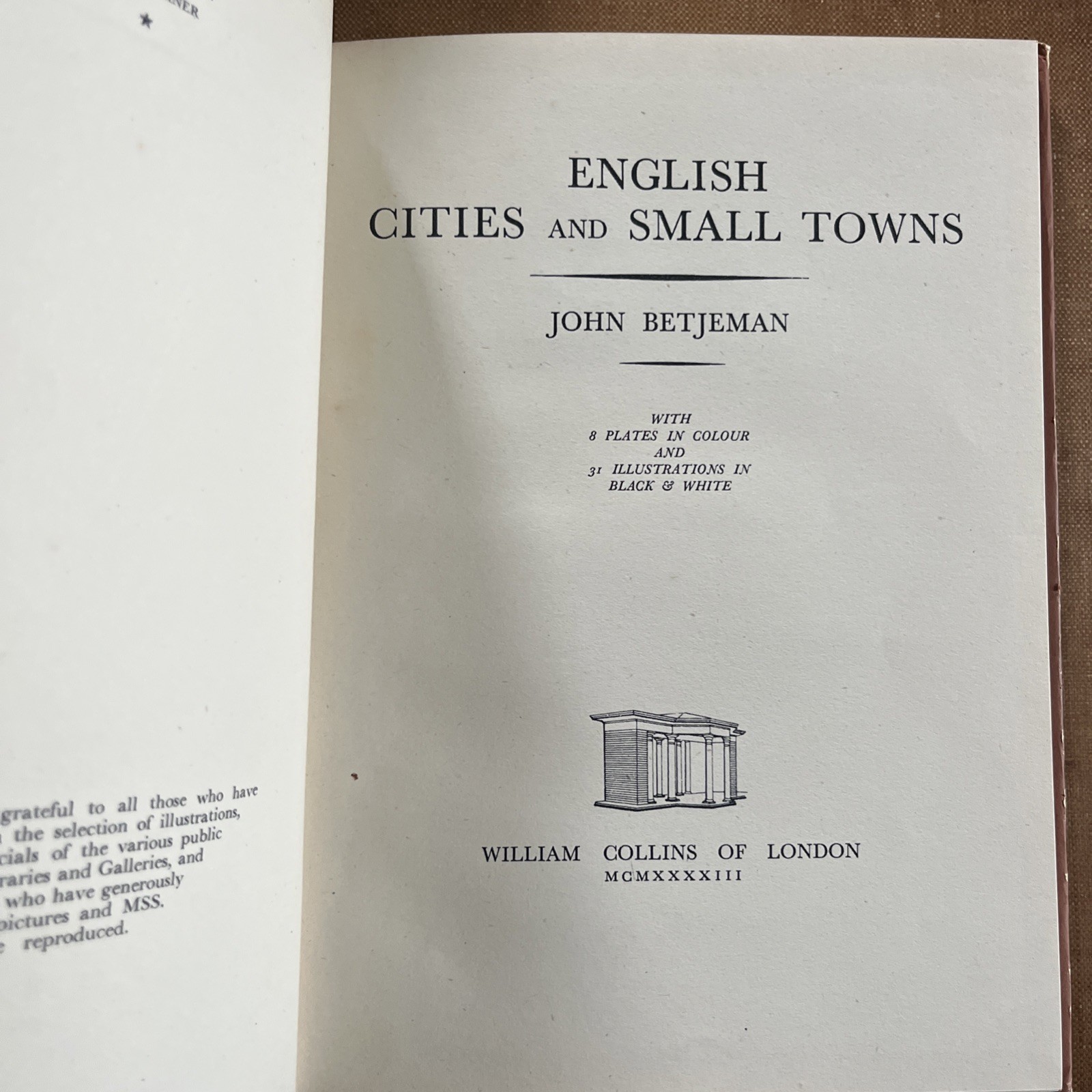 English Cities & Small Towns – John Betjeman 1943 HB