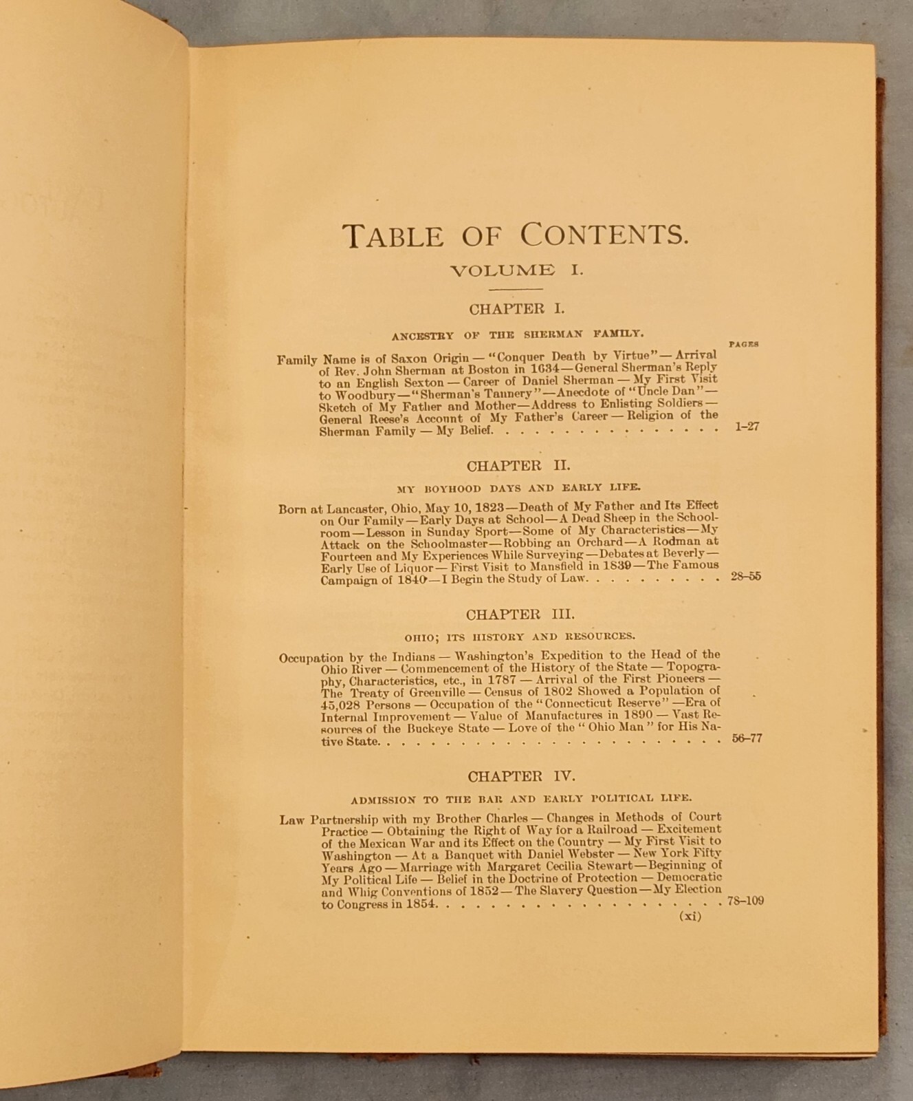 John Sherman’s Recollections of Forty Years in the House and Senate. Leather.