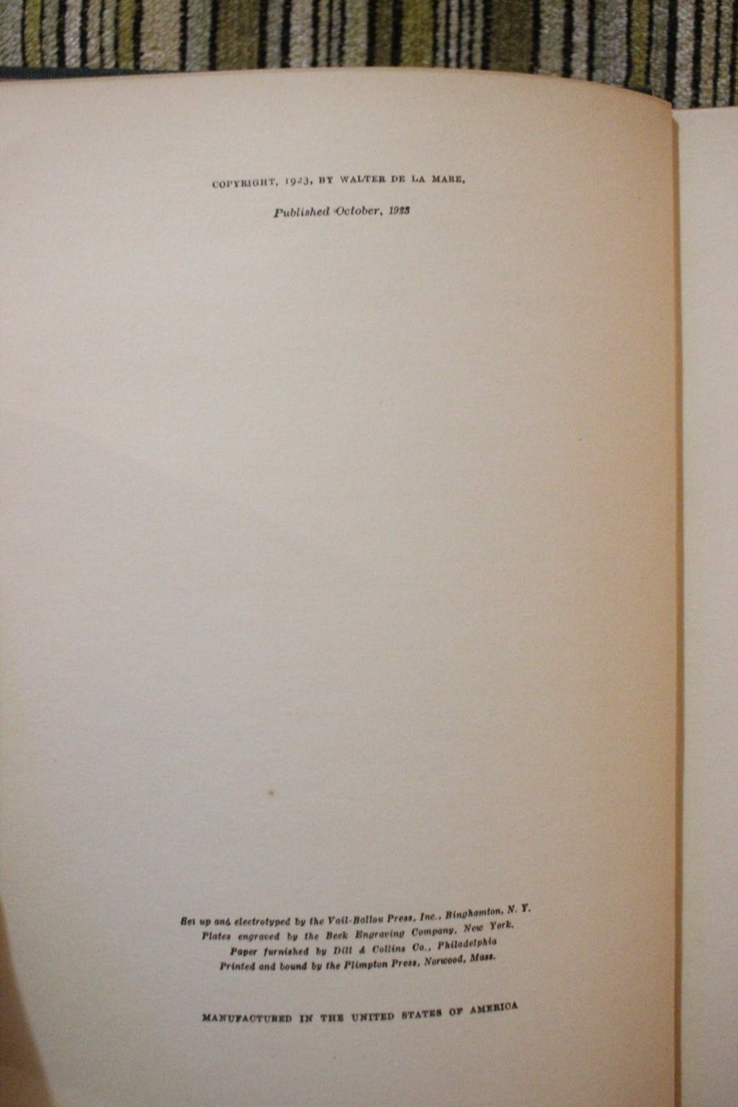Crossings by Walter de la Mare, Illustrated by Dorothy P. Lathrop 1923