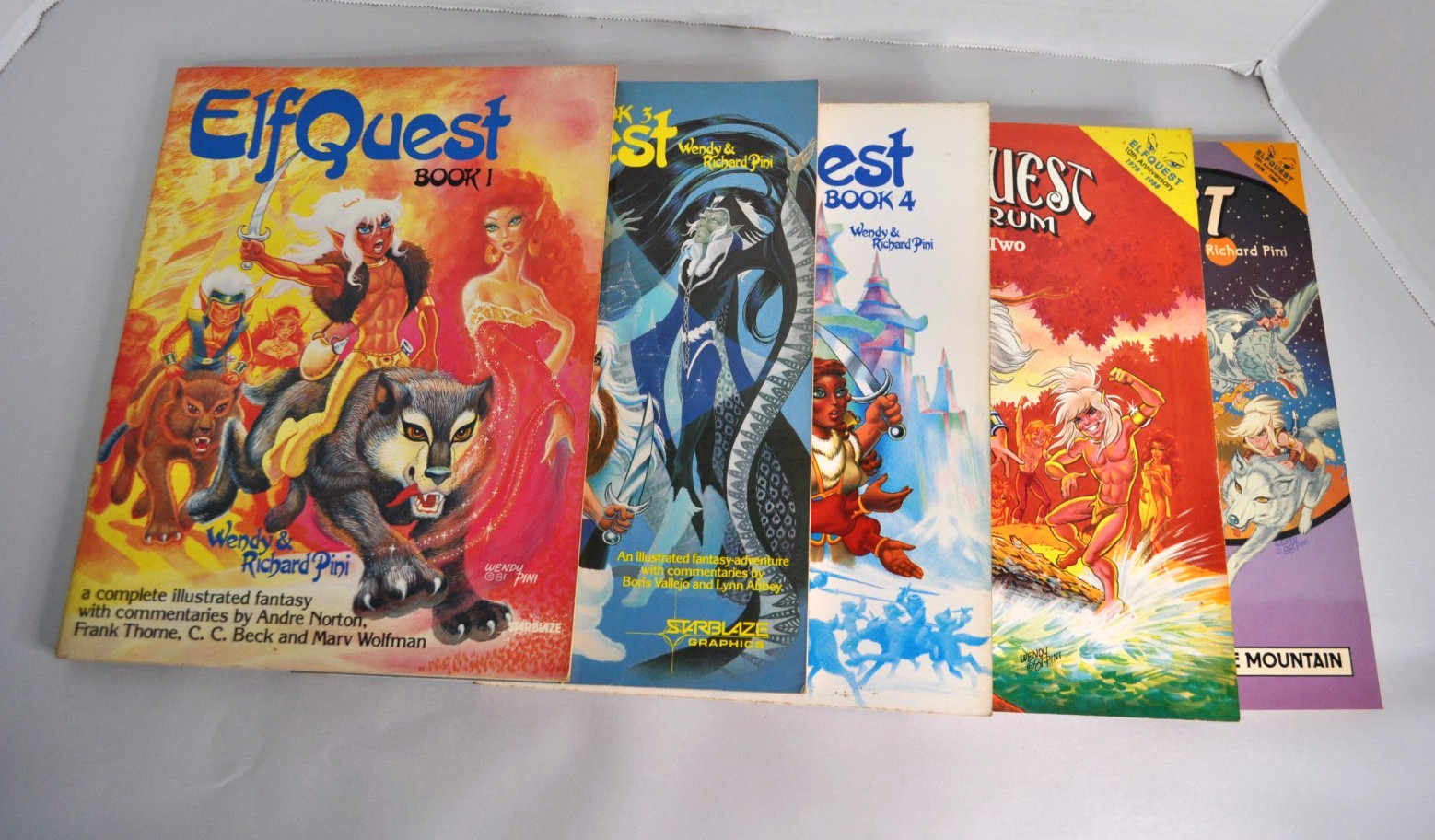 Lot of 5 ELFQUEST Books 1,3,4,5+ Gatherum 2 Wendy & Richard Pini Starblaze