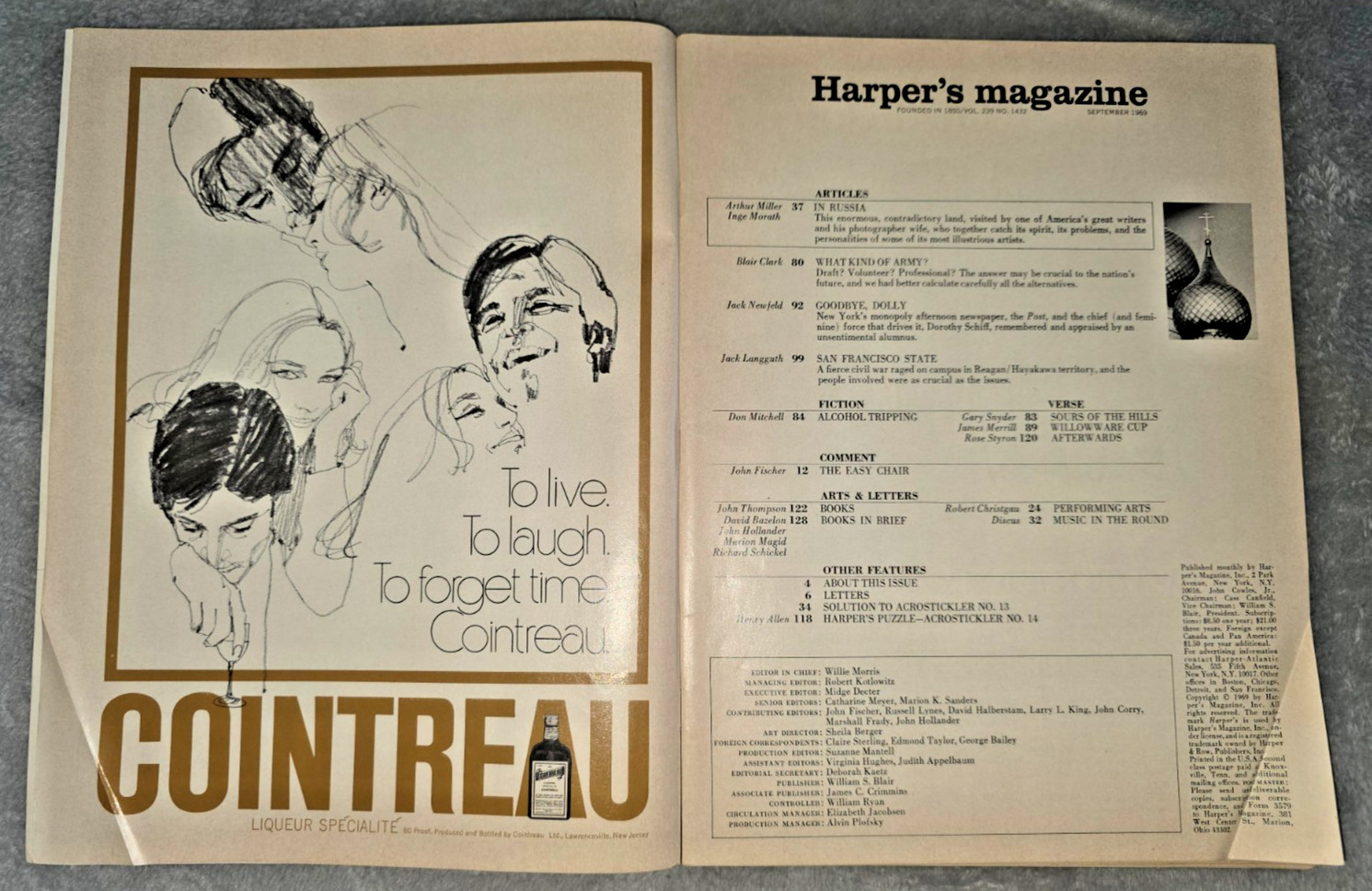 Harper’s Magazine September 1969 ~ Arthur Miller in Russia Inge Morath Cold War