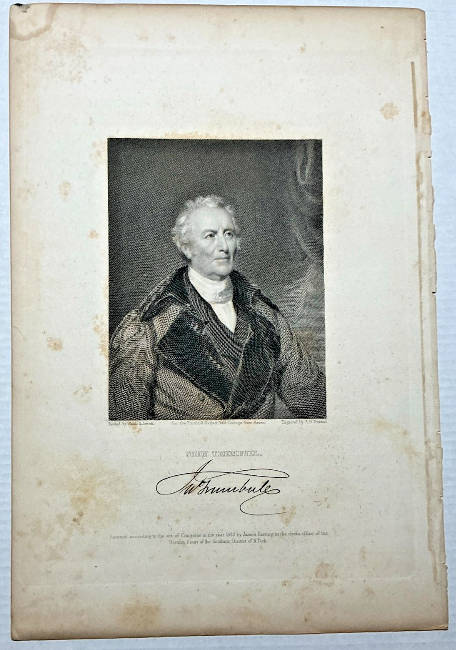 John Trumbull 1833 Engraving A B Durand Waldo Jewett National Portrait Gallery