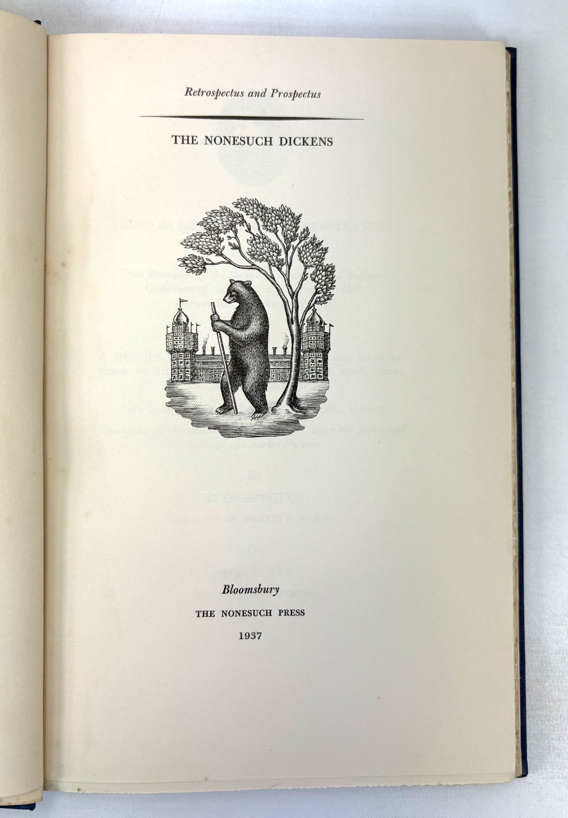Nonesuch Press; Retrospectus and Prospectus; The Nonesuch Dickens, 1937, 1st ed