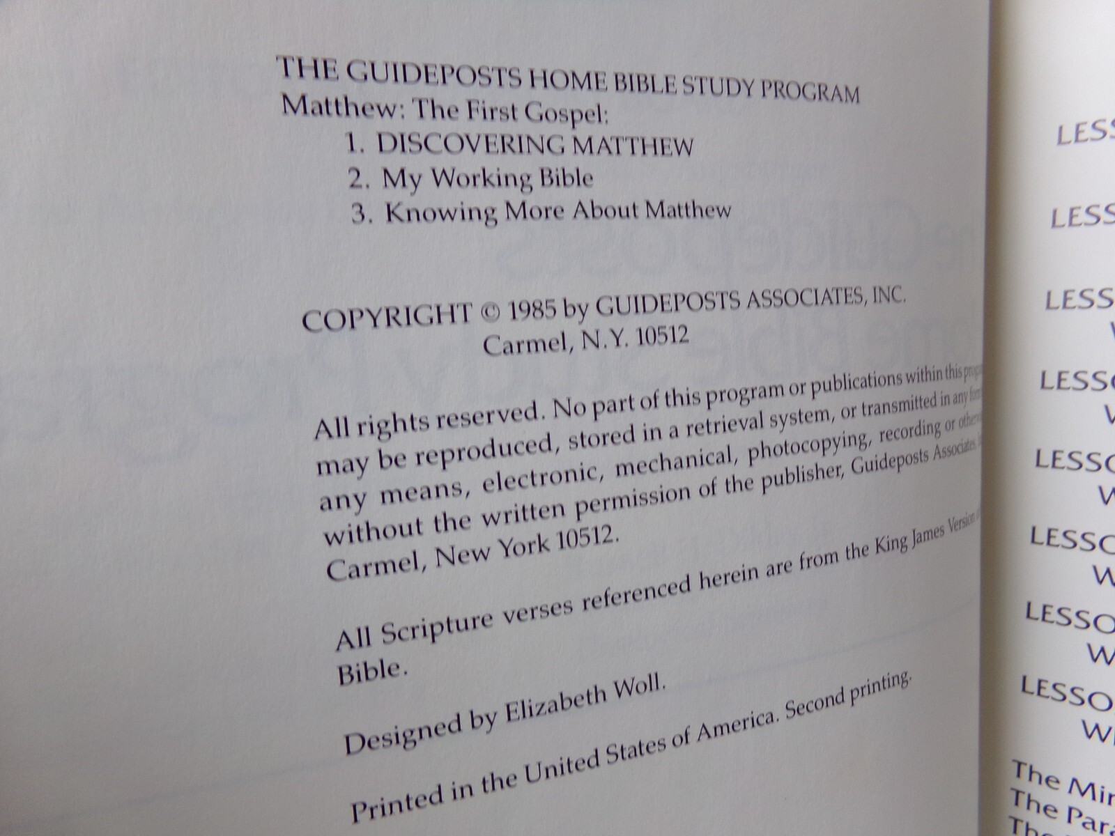 Christian Guideposts Discovering Matthew Home Bible Study Homeschool H/C Book