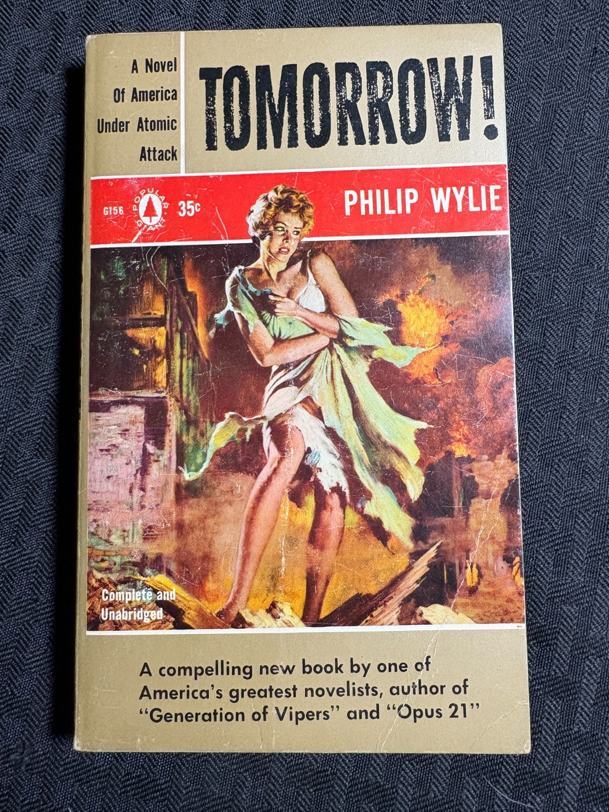 1956 TOMORROW! by Philip Wylie VG- 3.5 1st popular Library G156 Paperback