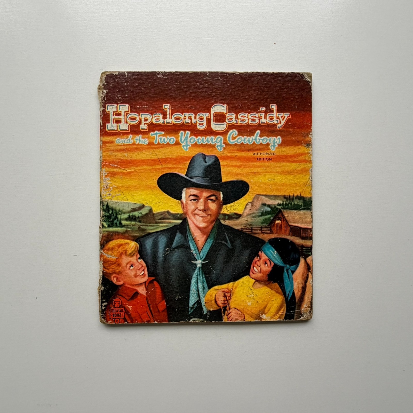 1951 Hopalong Cassidy and the Two Young Cowboys Tell-a-Tale Book