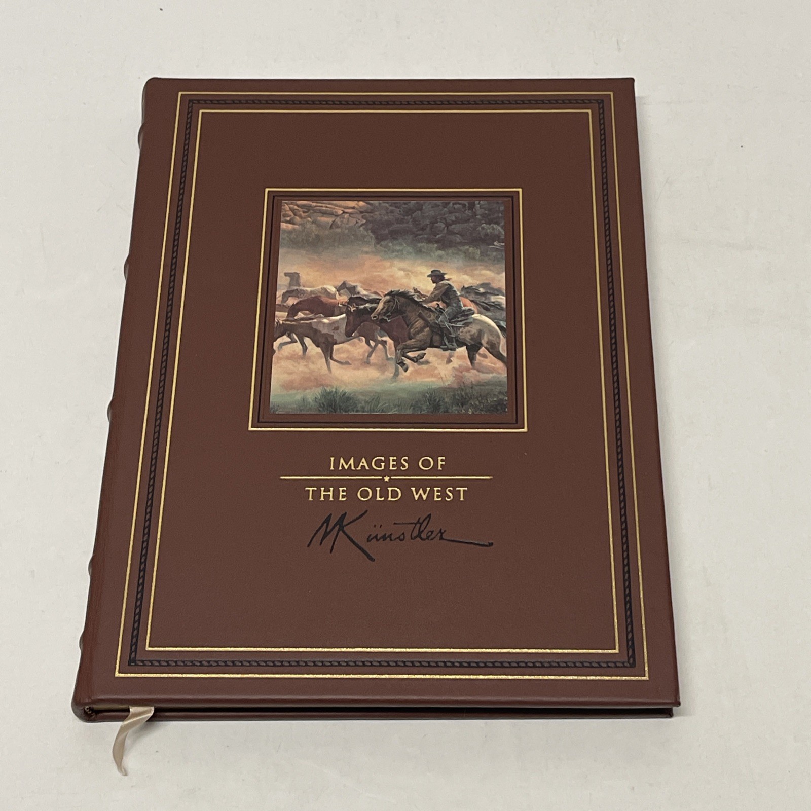 Images of the Old West SIGNED FIRST EDITION MORT KUNSTLER Easton Press Leather
