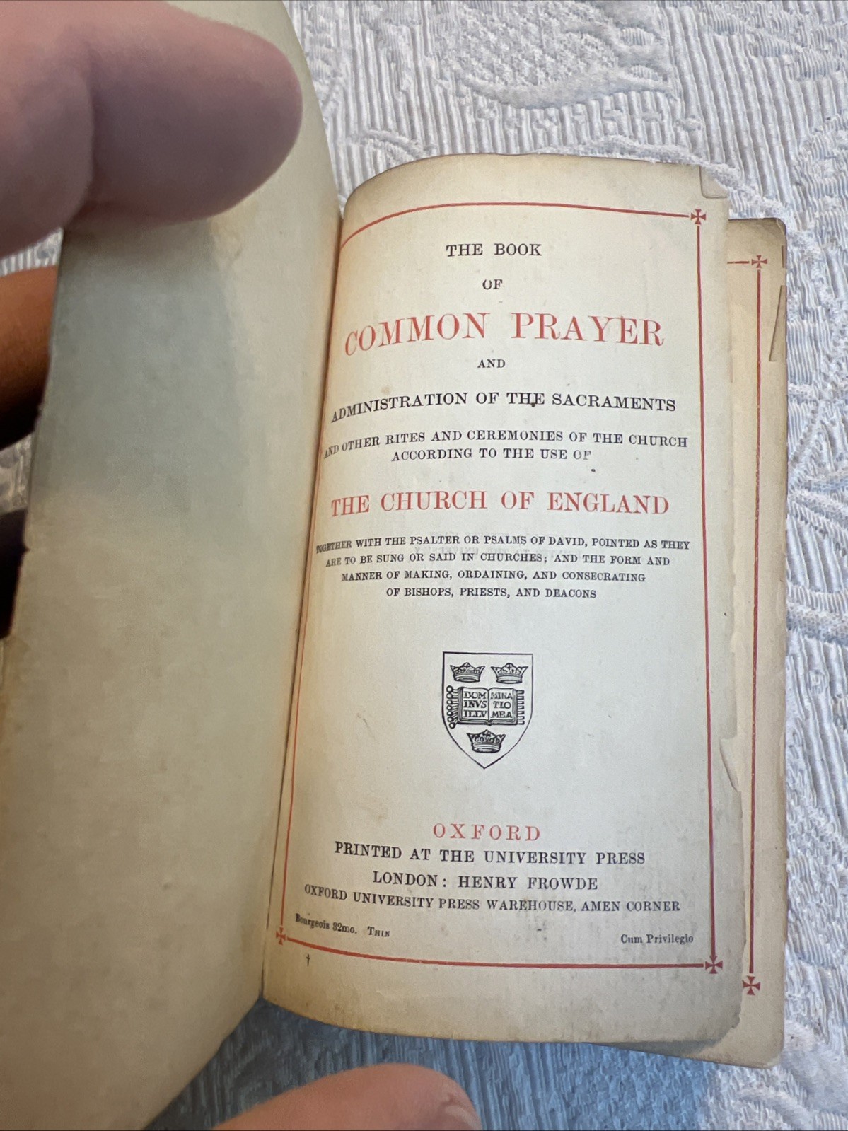 c1890 Book of Common Prayer Oxford Leather Henry Frowde #H2