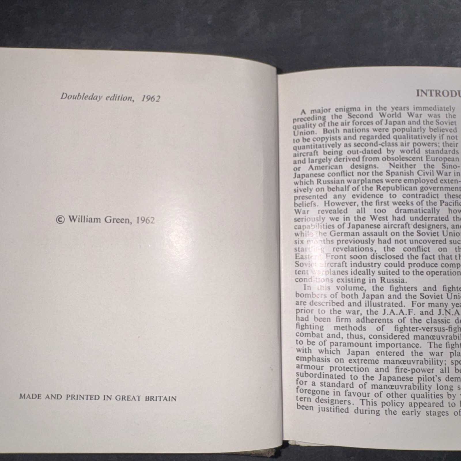 War Planes Second World War Fighters Vol 3 William Green 1962 Doubleday HC