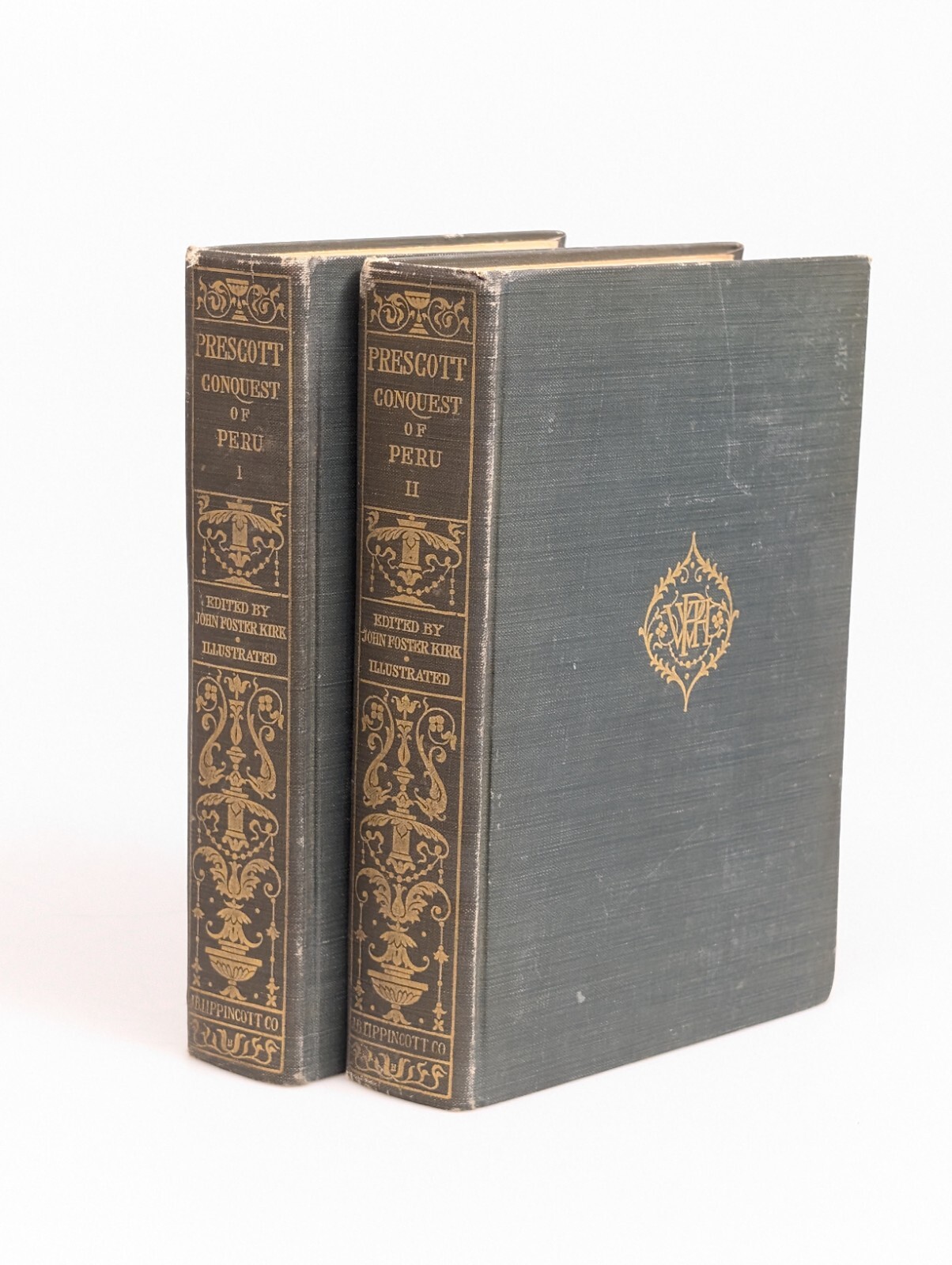 1902 History of the Conquest of Peru by William H. Prescott 2 Vol. Set RARE