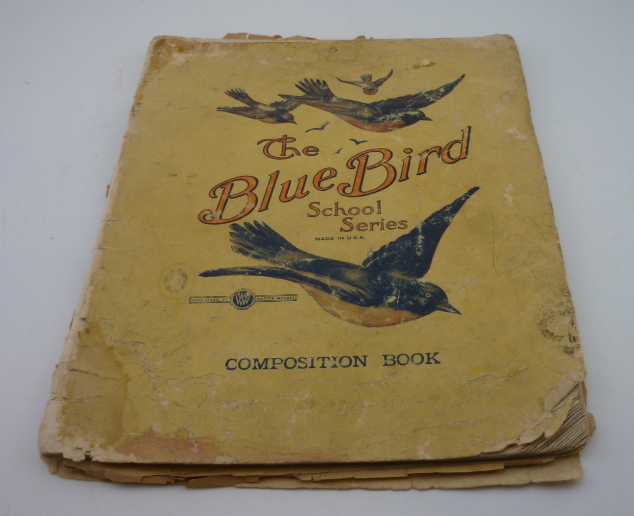 1927 Blue Bird School Series Composition Book Handwritten Student Notebook