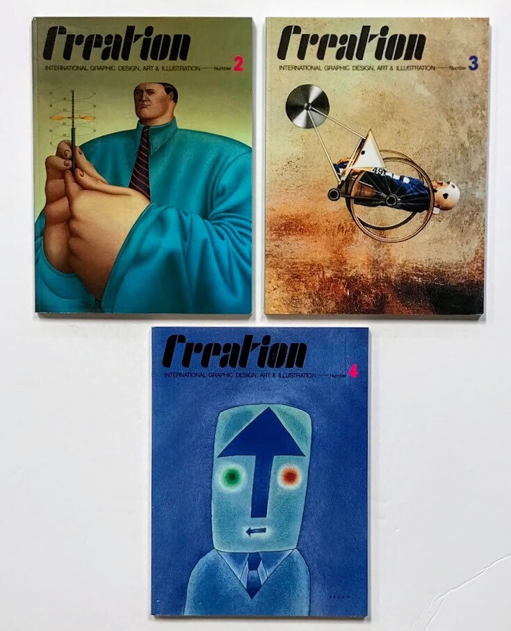 CREATION. INTERNATIONAL GRAPHIC DESIGN, ART & ILLUSTRATION. 3 volumes. 1989/90.