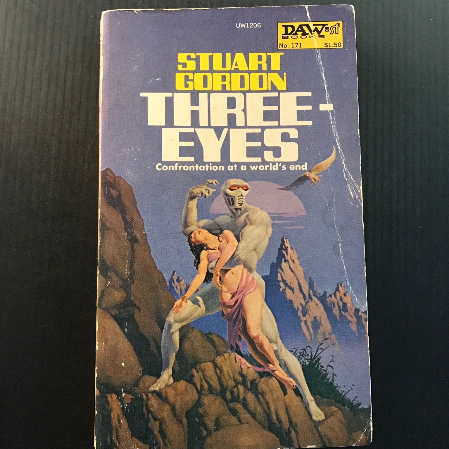 Three-Eyes Stuart Gordon 1975 DAW Books Sci-Fi Fantasy Paperback Original