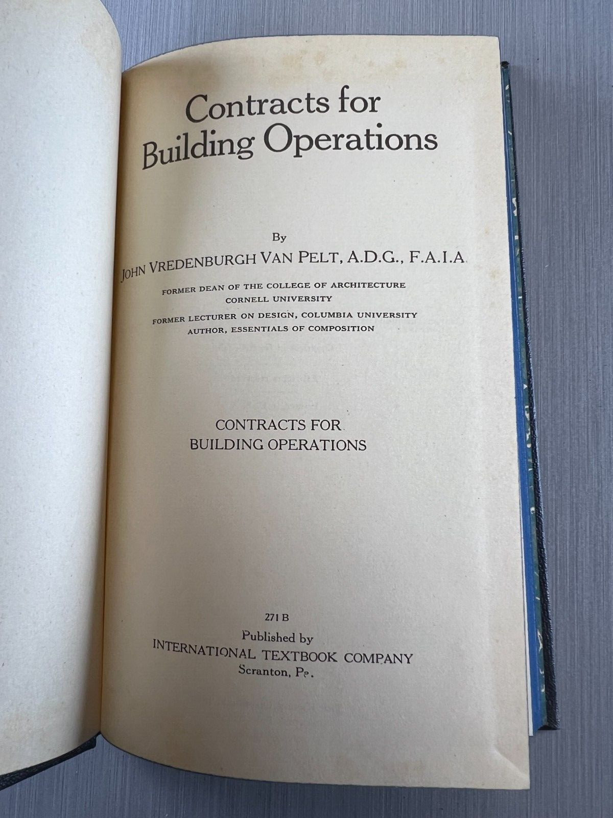 Contracts for Operations International Textbook Company Book #271B Hardback 1939