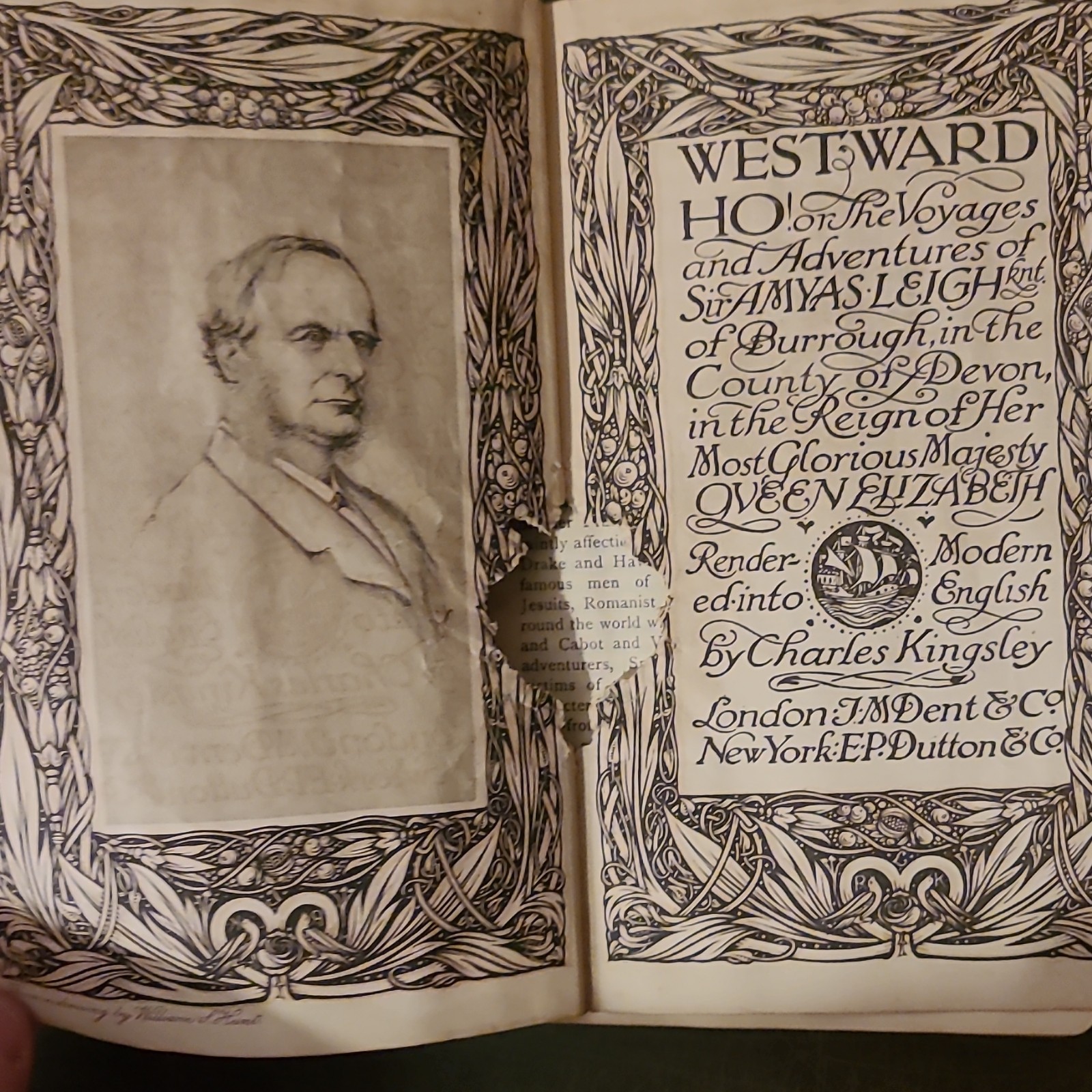 Charles Kingsley Westward Ho! Leather J.M. Dent & Co. E.P. Dutton Illustrated