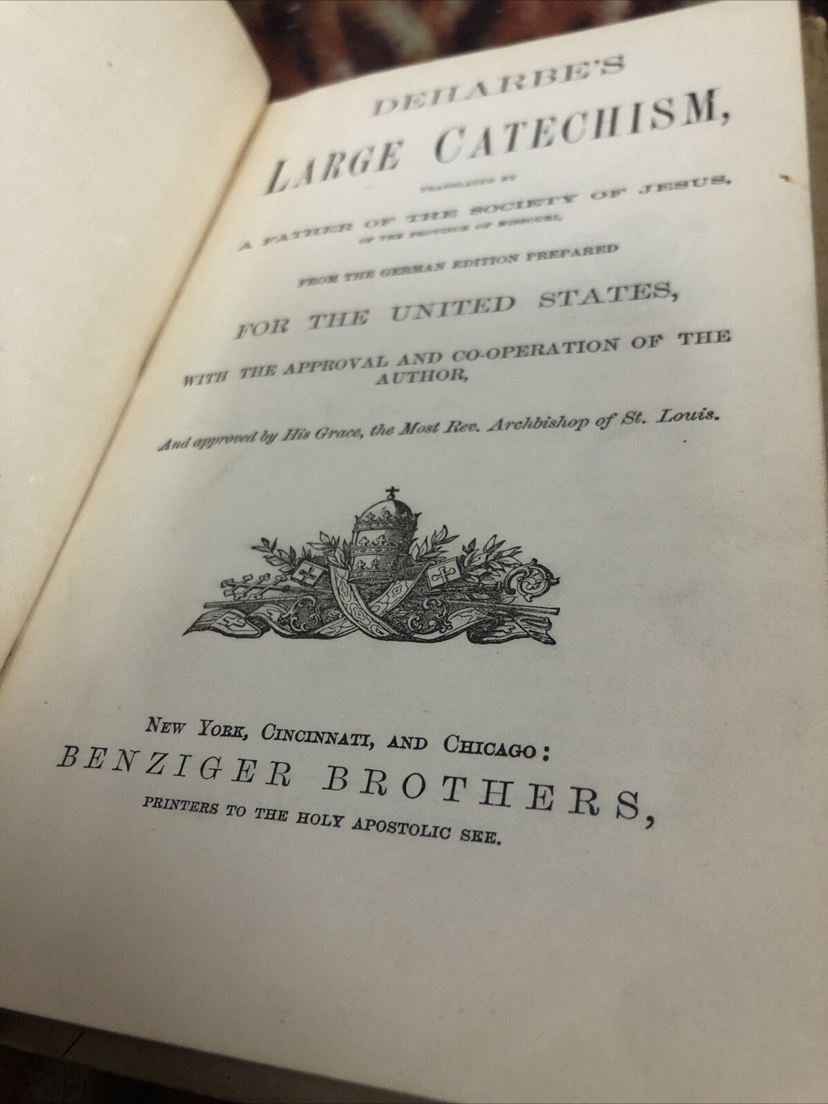 Deharbes Large Catechism 1882 Benzinger Brothers