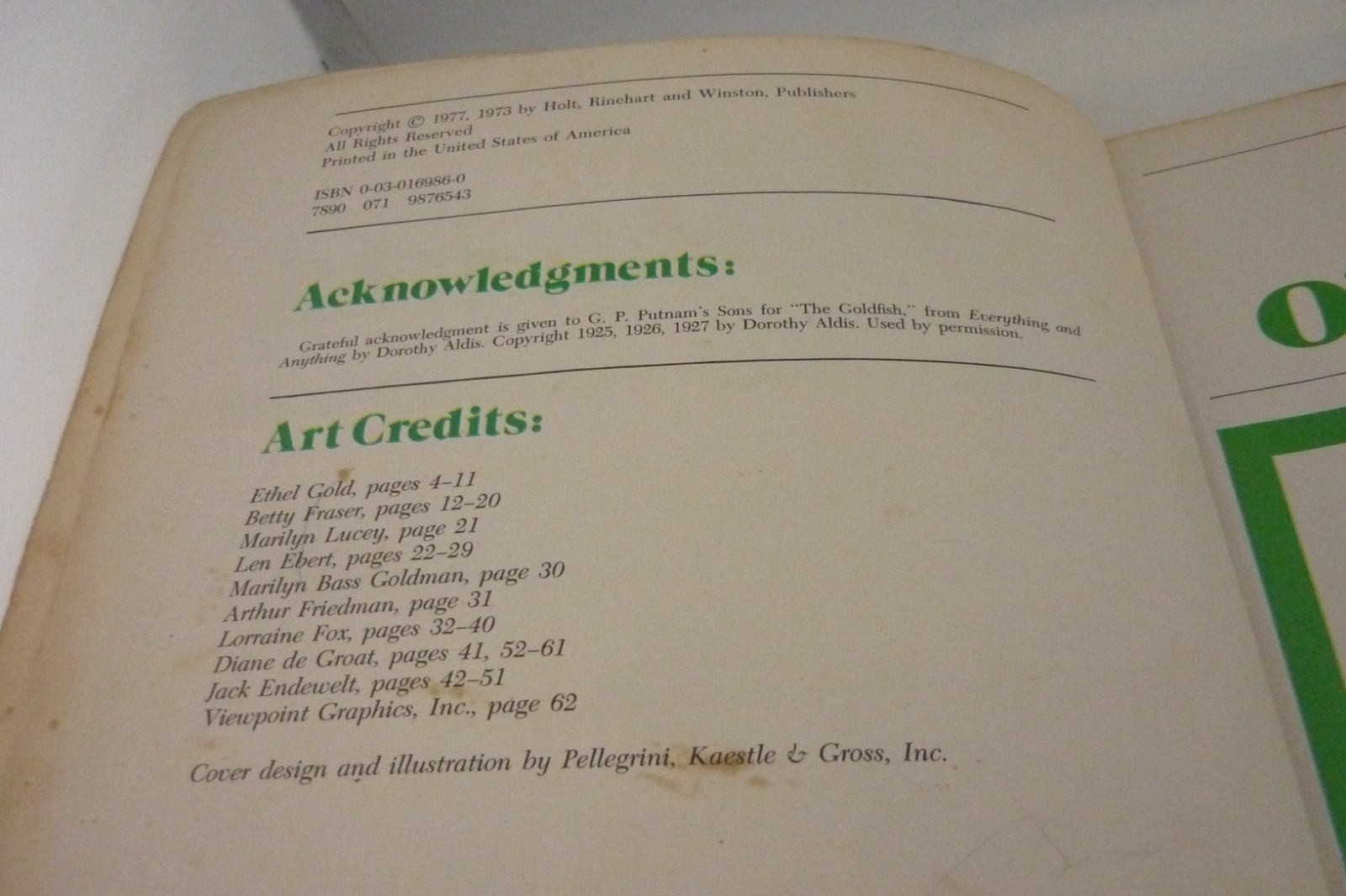 1977 Pets And People Holt Basic Reading System Level 5 School Reader Book