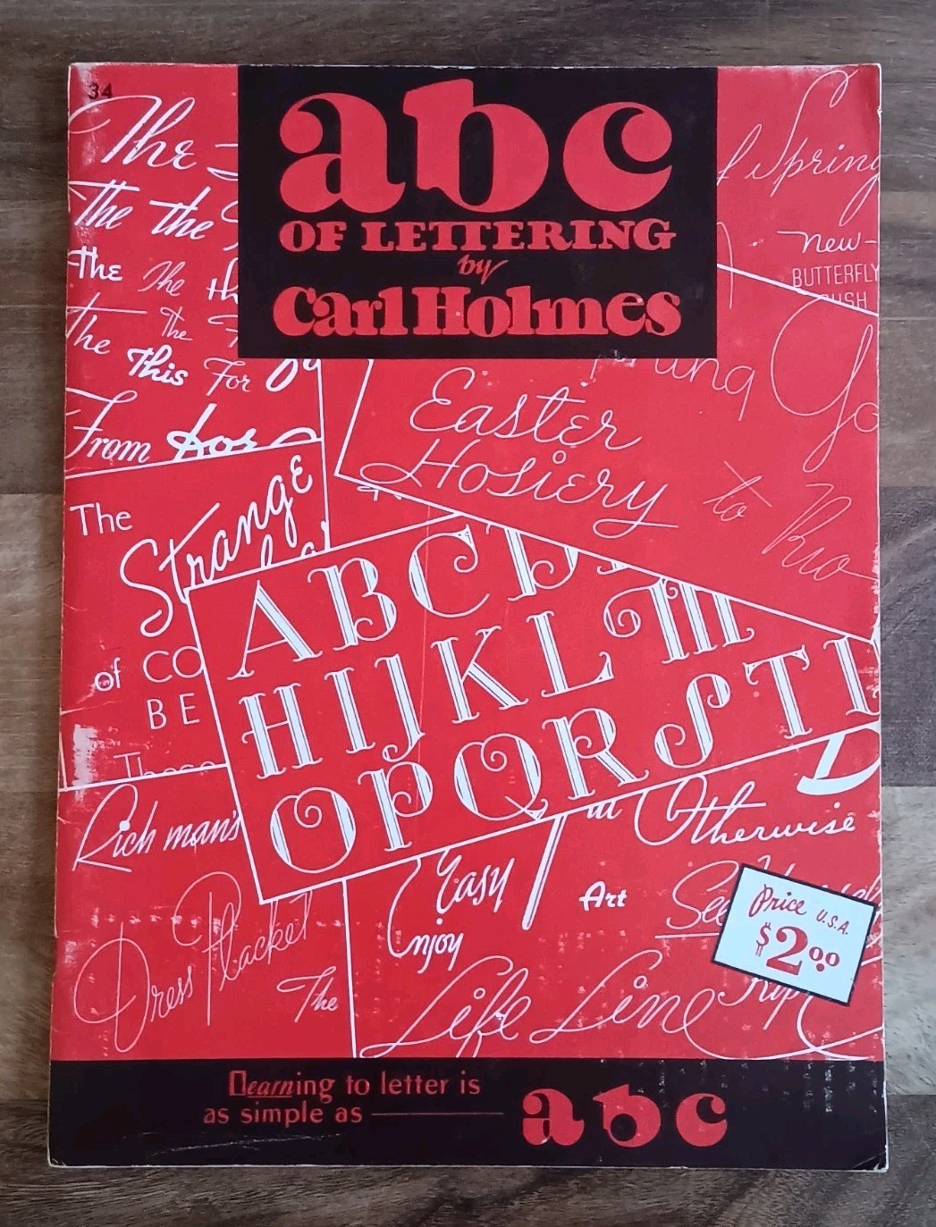 ABC of Lettering by Carl Holmes #34, Vintage Calligraphy/Graphic Designer Book