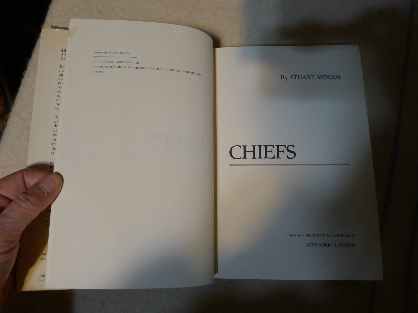 Stuart Woods CHIEFS : A Novel 1st Edition SIgned Inscribed