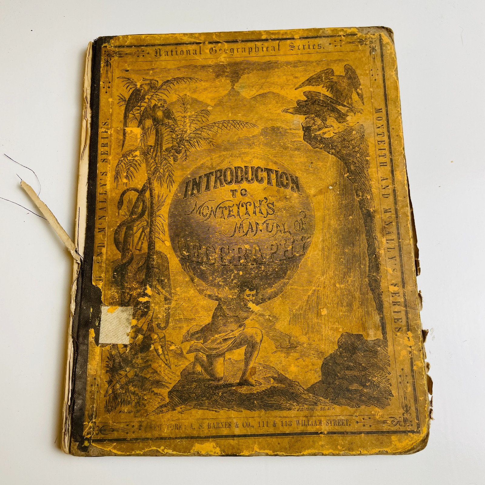 Monteith’s Introduction to Manual of Geography Antique Textbook 1869 Maps – READ