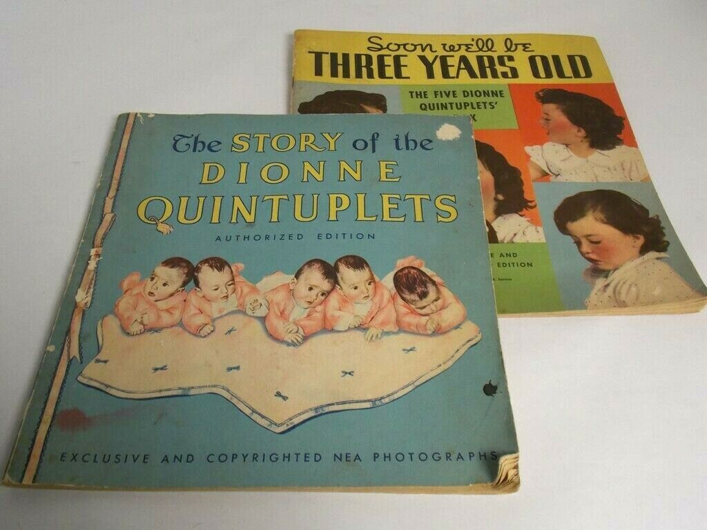 Dionne Quintuplets Book Lot With Newspaper Articles King & Queen Royal Visit