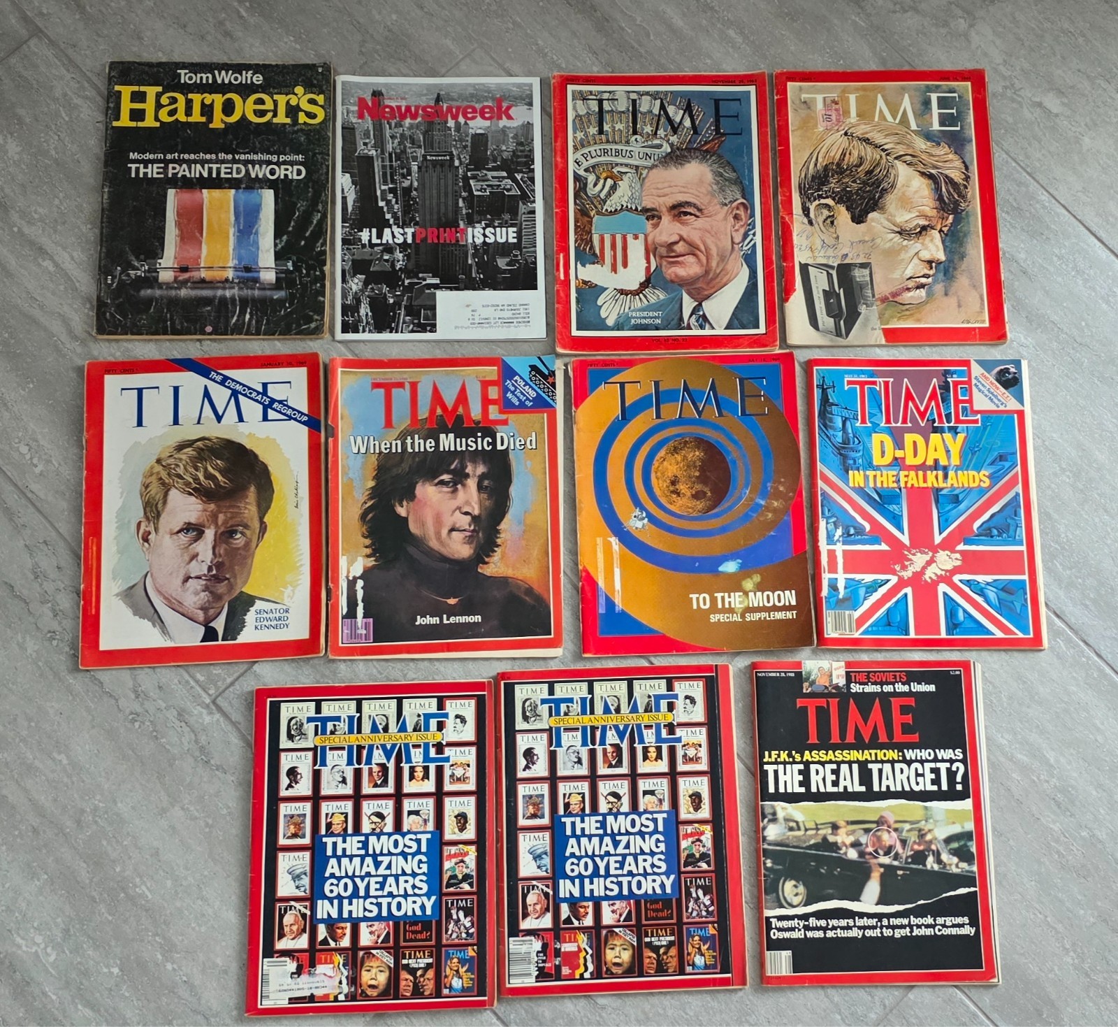 9 TIME Magazines+2 Others 11 Issues 1960s-1980s Vintage Advertising-100% Charity
