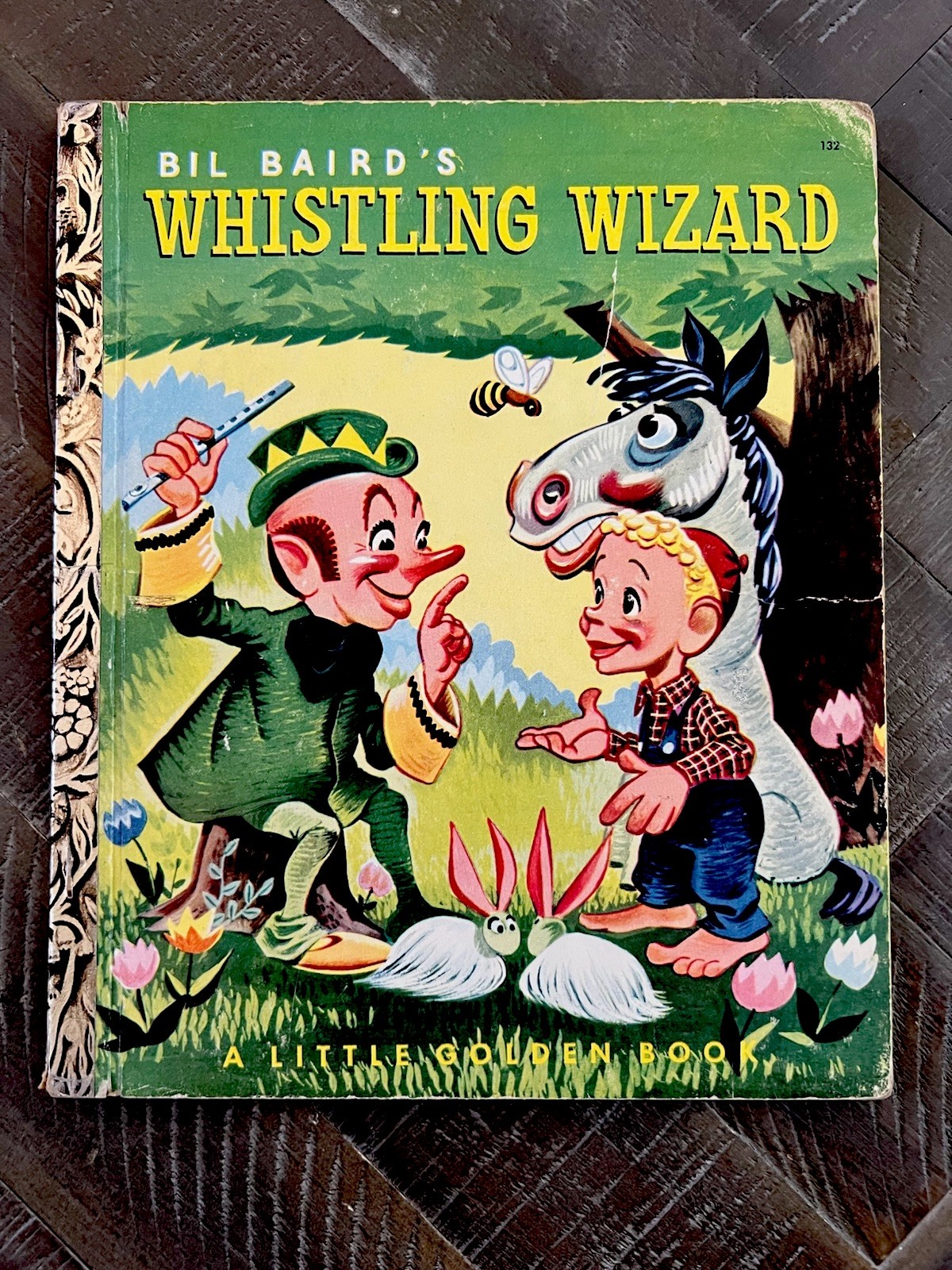 RARE 1952 Little Golden Book #132 Bil Baird’s Whistling Wizard 1st „A“ Printing