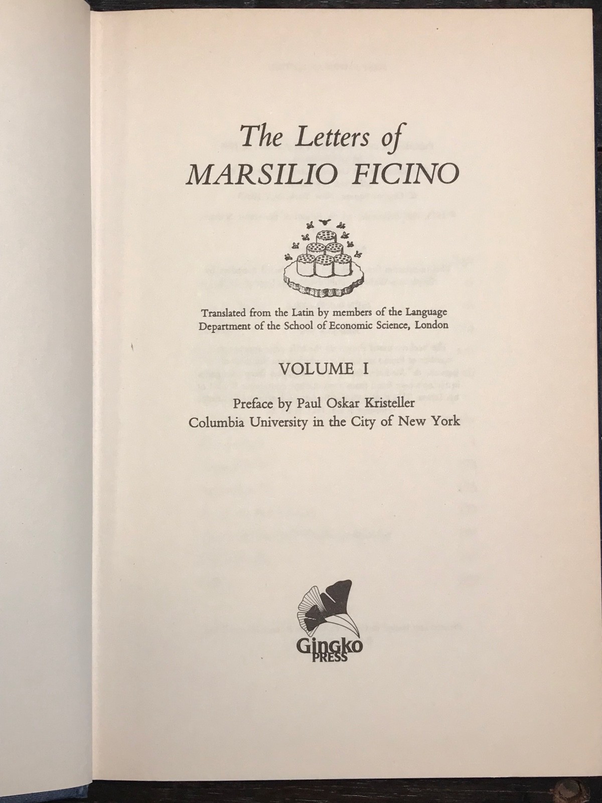 THE LETTERS OF MARSILIO FICINO – KRISTELLER 1st/1st 3 Vol Set 1985, RENAISSANCE