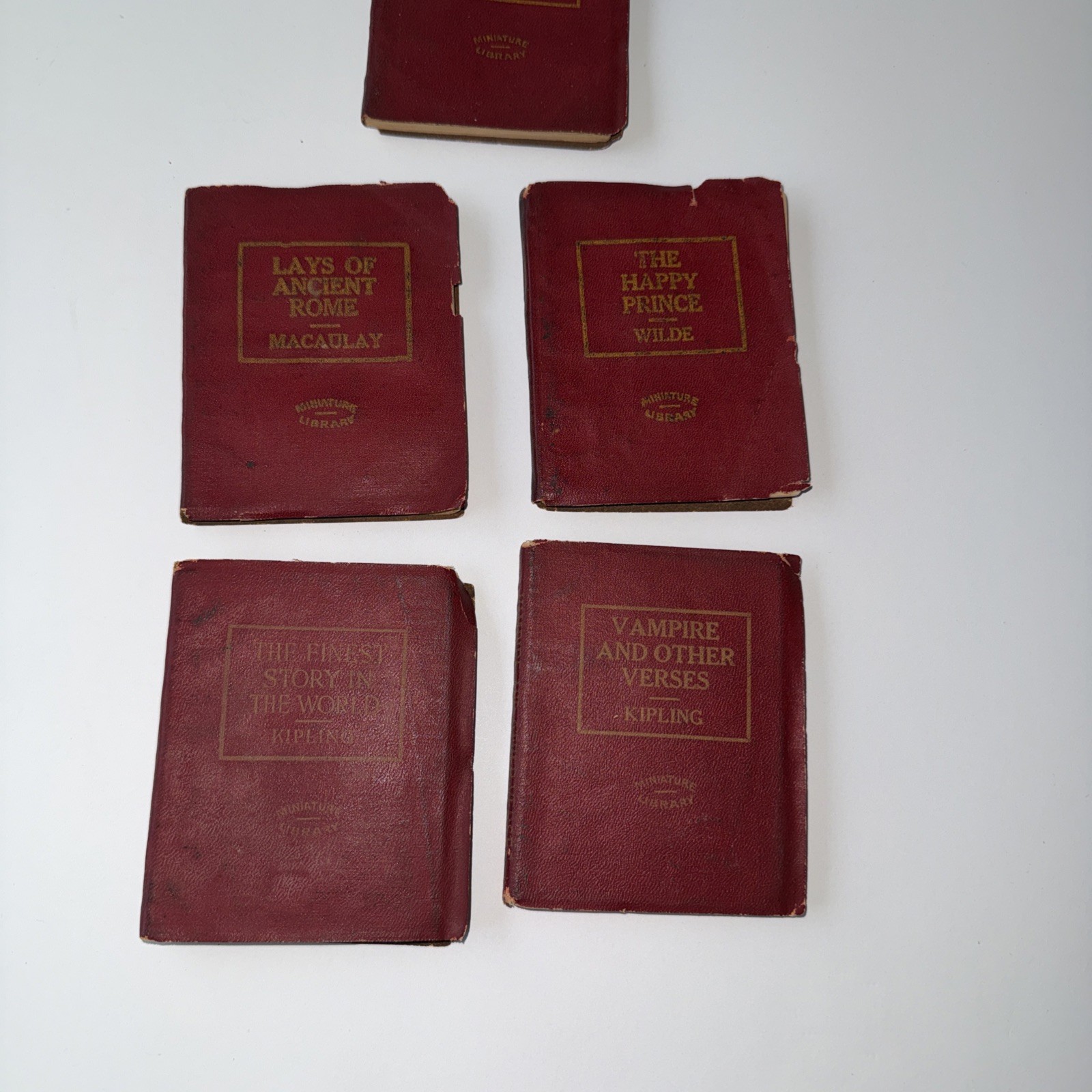 MINIATURE LIBRARY BOOKS Kipling VAMPIRE WILDE TENNYSON Antique Literature