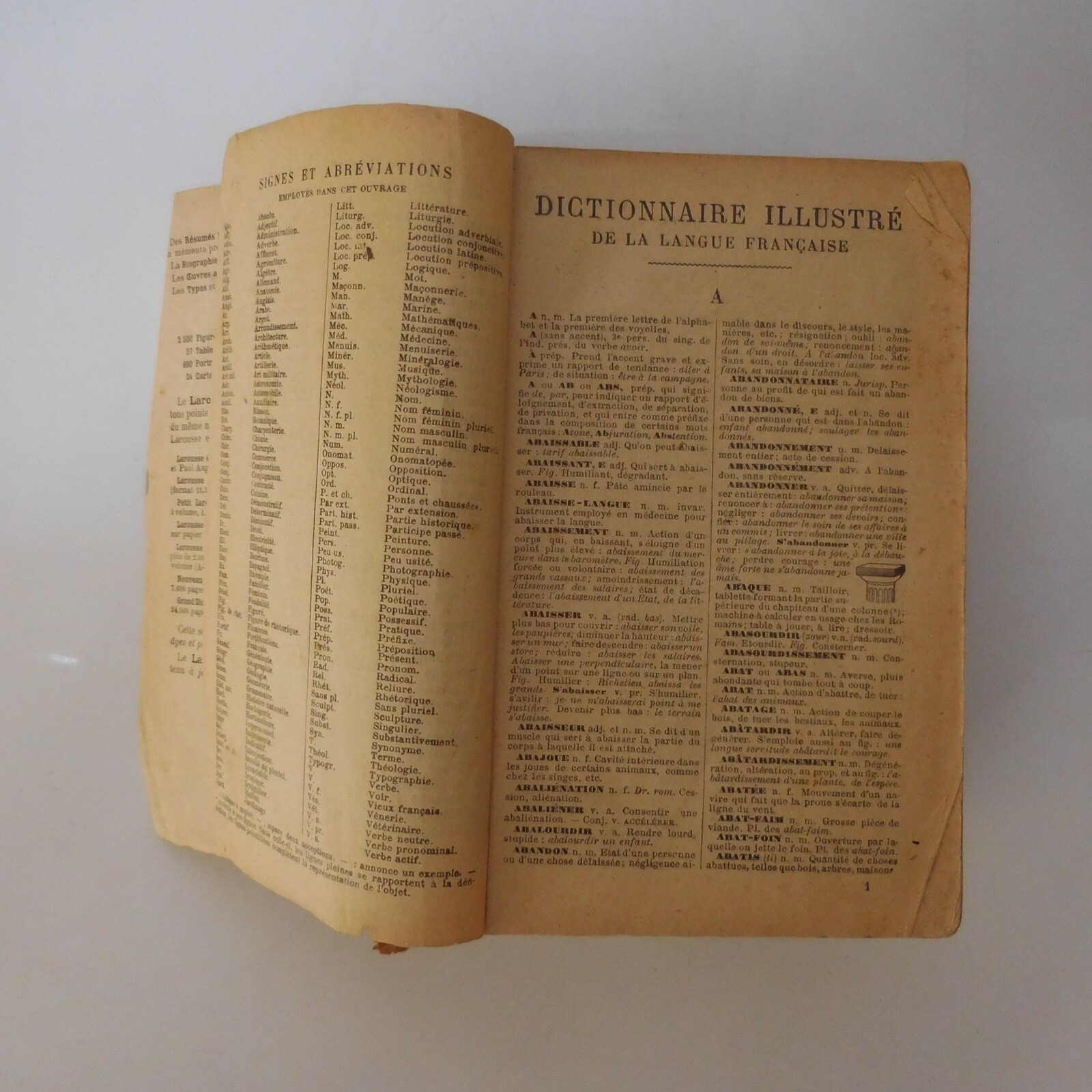 Larousse Elementary Illustrated 1923 Claude Paul Augé Dictionary France N8166