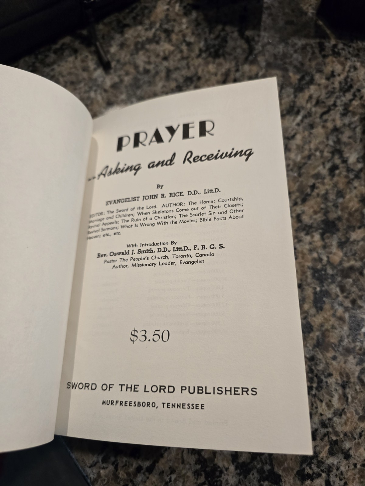 Prayer Asking and Receiving John R Rice 1972 Sword of the Lord HB/DJ