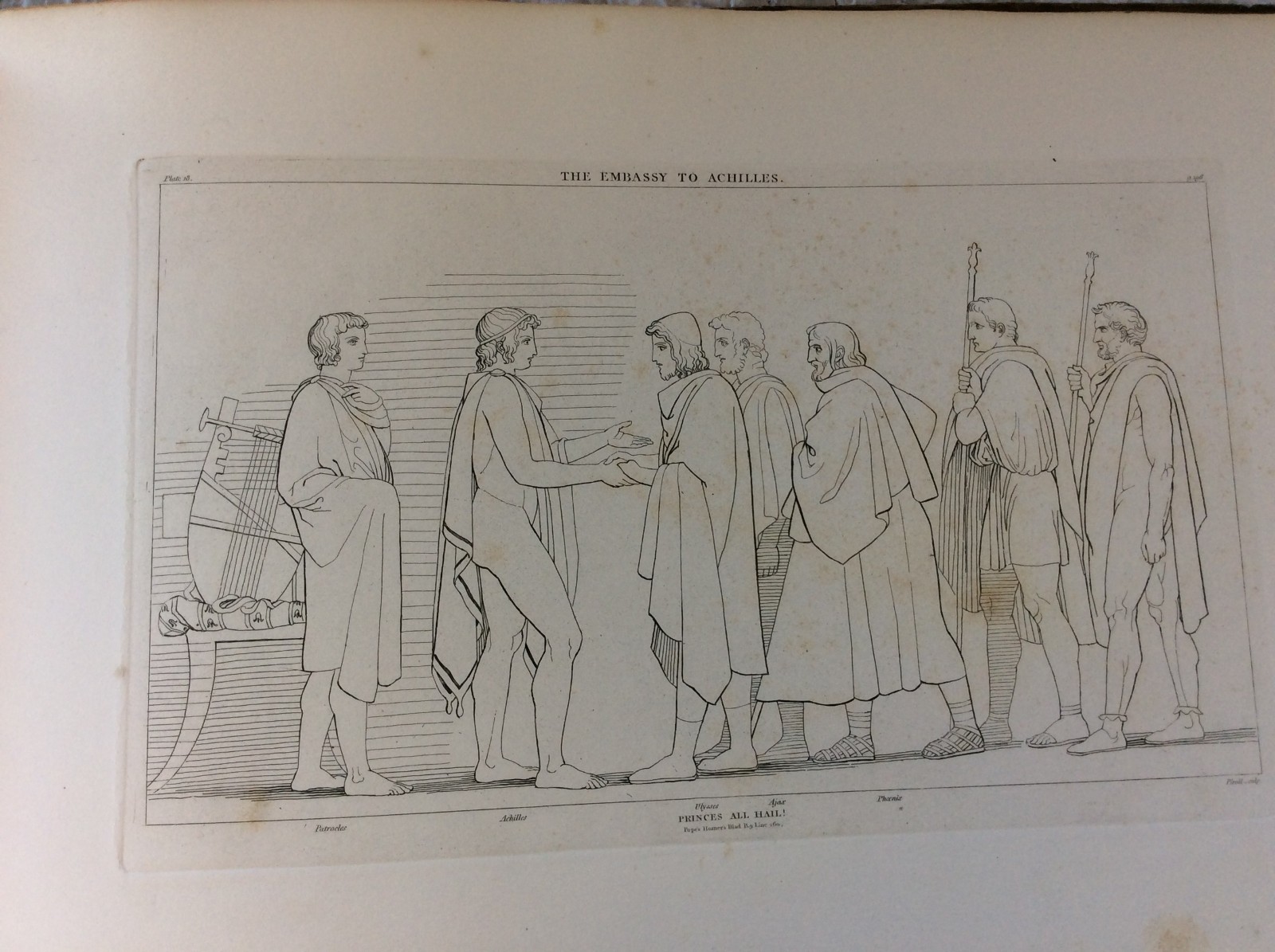 THE ILIAD and THE ODYSSEY OF HOMER – John Flaxman – 1805 1st ed, engraved plates