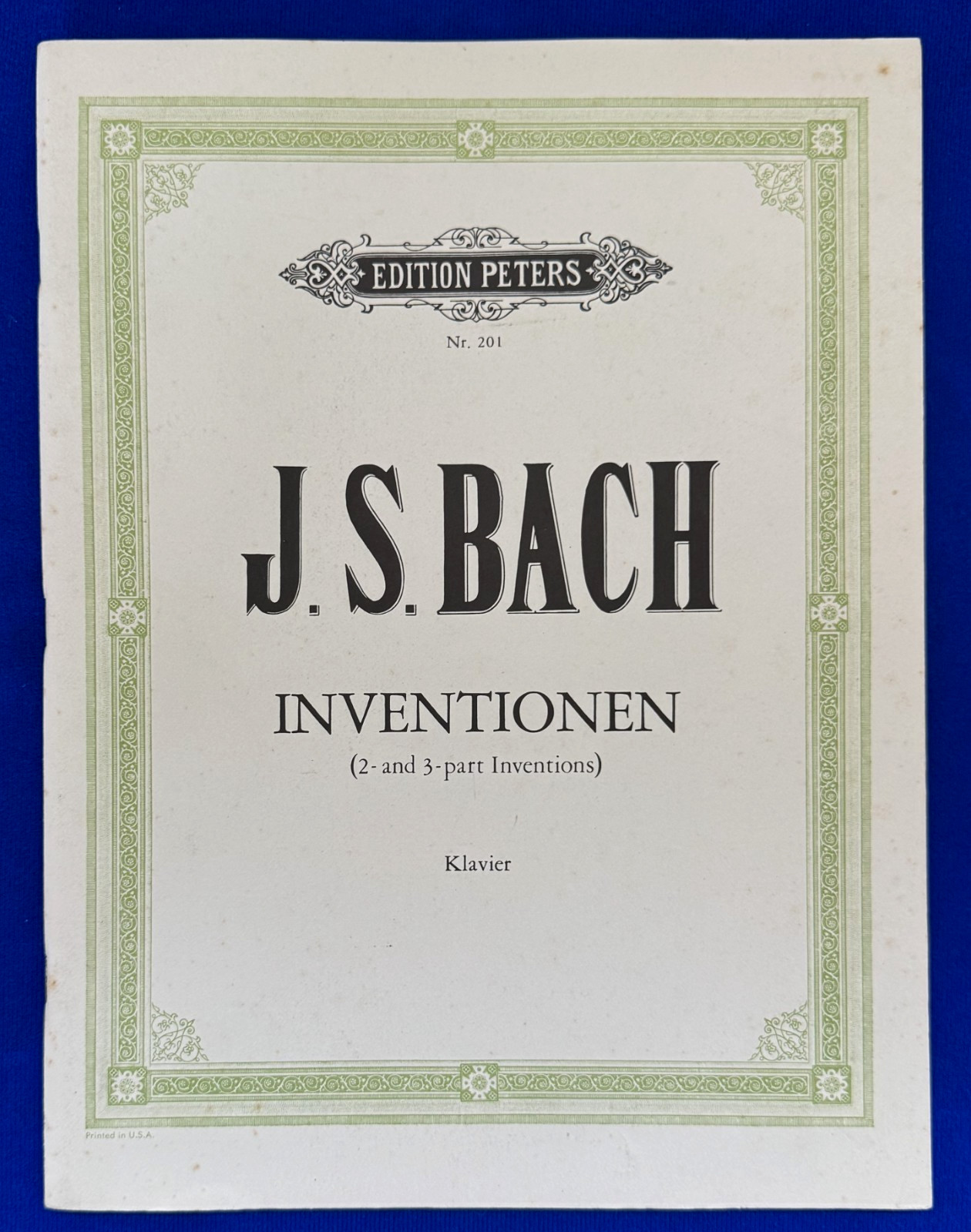 Vintage J.S. Bach 2 & 3 Part Inventions Edition Peters #201 Music Song Book