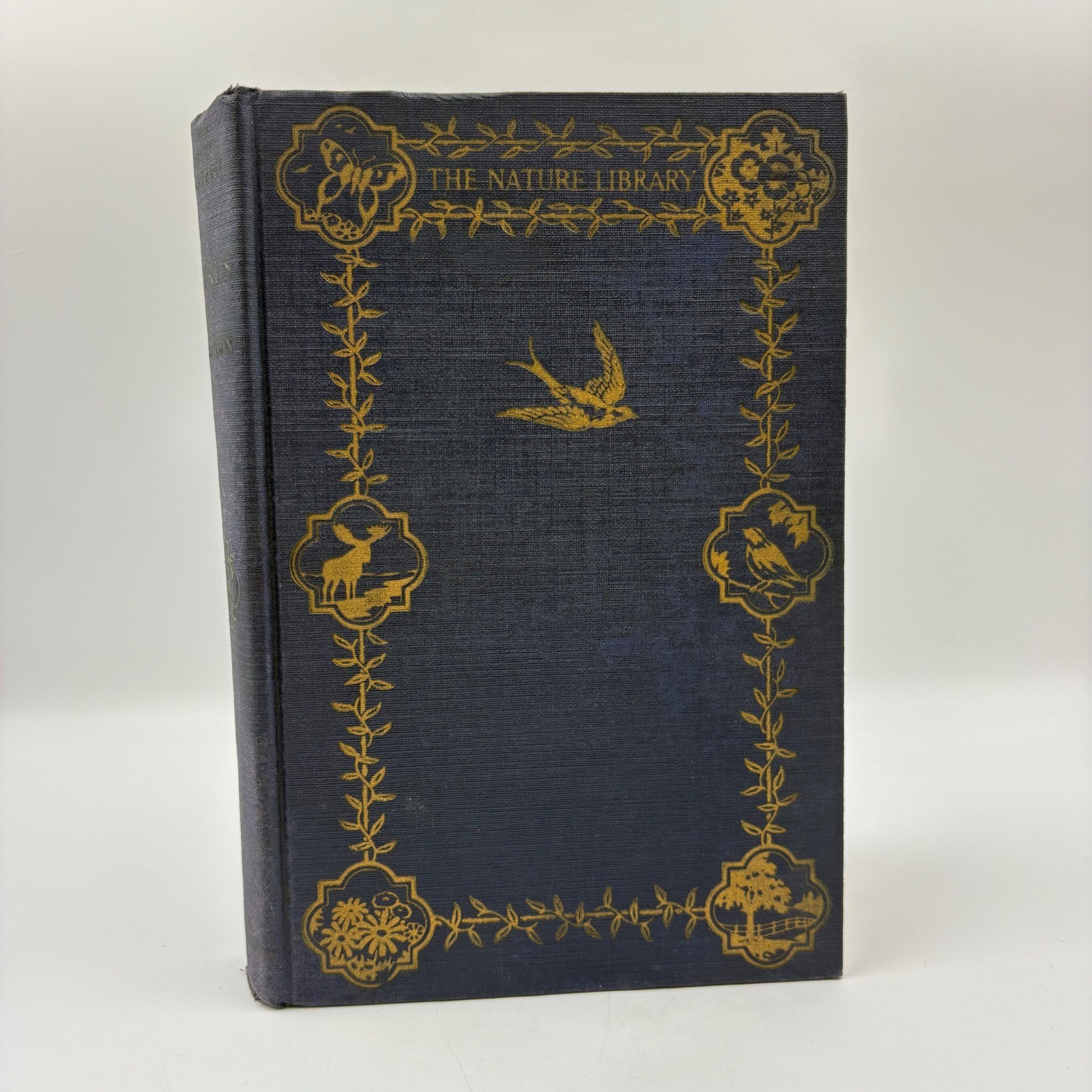 Nelson Doubleday Birds Book The Nature Library Blue Gold Gilt Vintage Decor