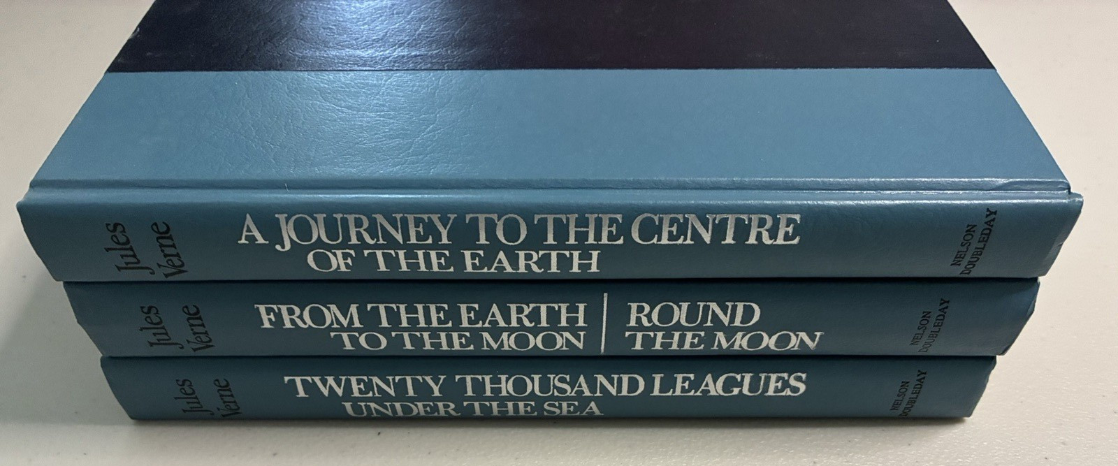 Set of 3 Jules Verne HC Books Twenty Thousand Leagues, Journey To, Earth To Moon
