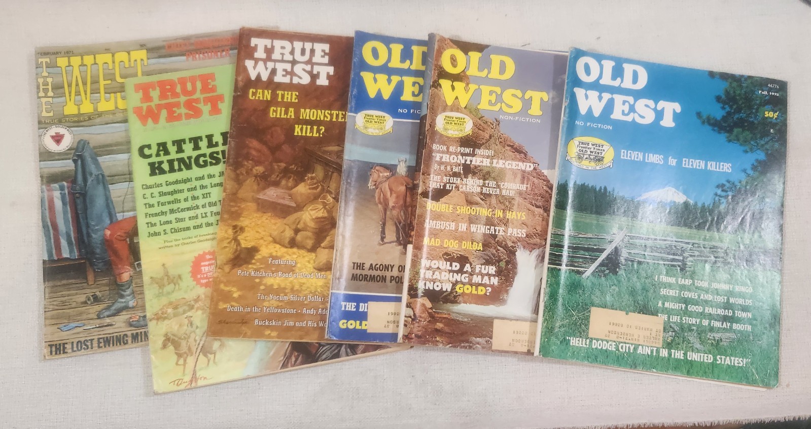 VTG Western Magazines Lot of 6 TRUE WEST, OLD WEST , & THE WEST form 1964 & 1972