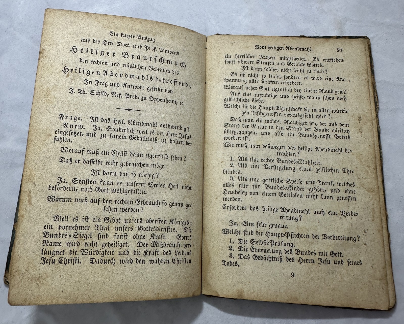1835 Catechismus Oder Kurzer Unterricht Christlicher Lehre Philadelphia German