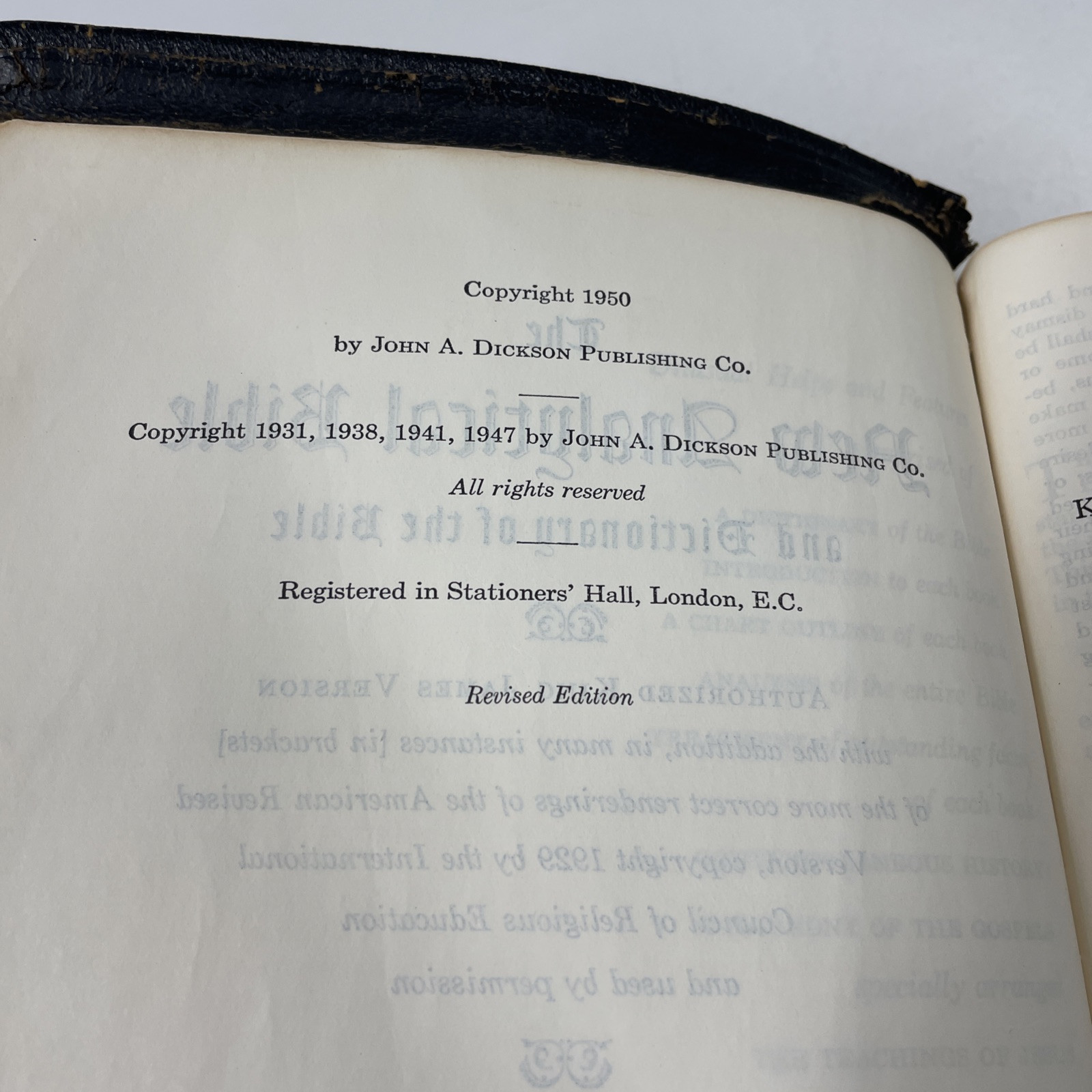 New Analytical Indexed Bible KJV Dickson Genuine Morocco Leather 50s