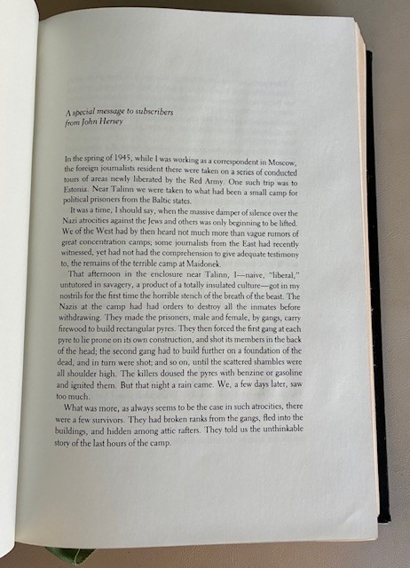 Franklin Library THE WALL signed by John Hersey Leather Limited Edition 1982