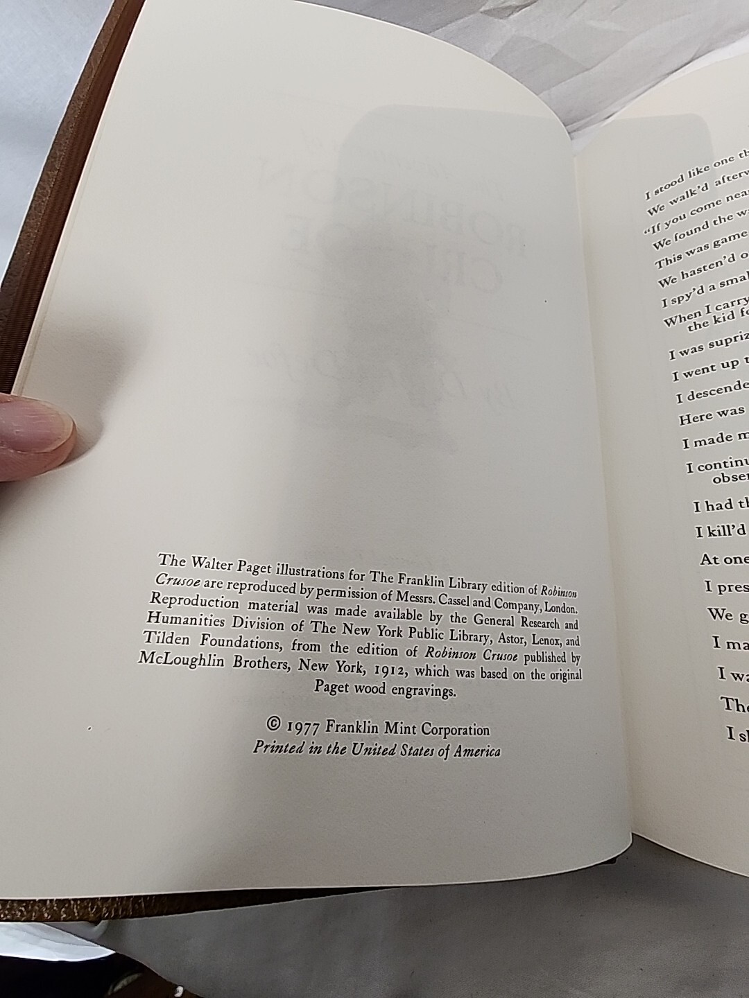 The Adventures Of Robinson Crusoe Daniel Defoe (1977) 100 Greatest Franklin Lib