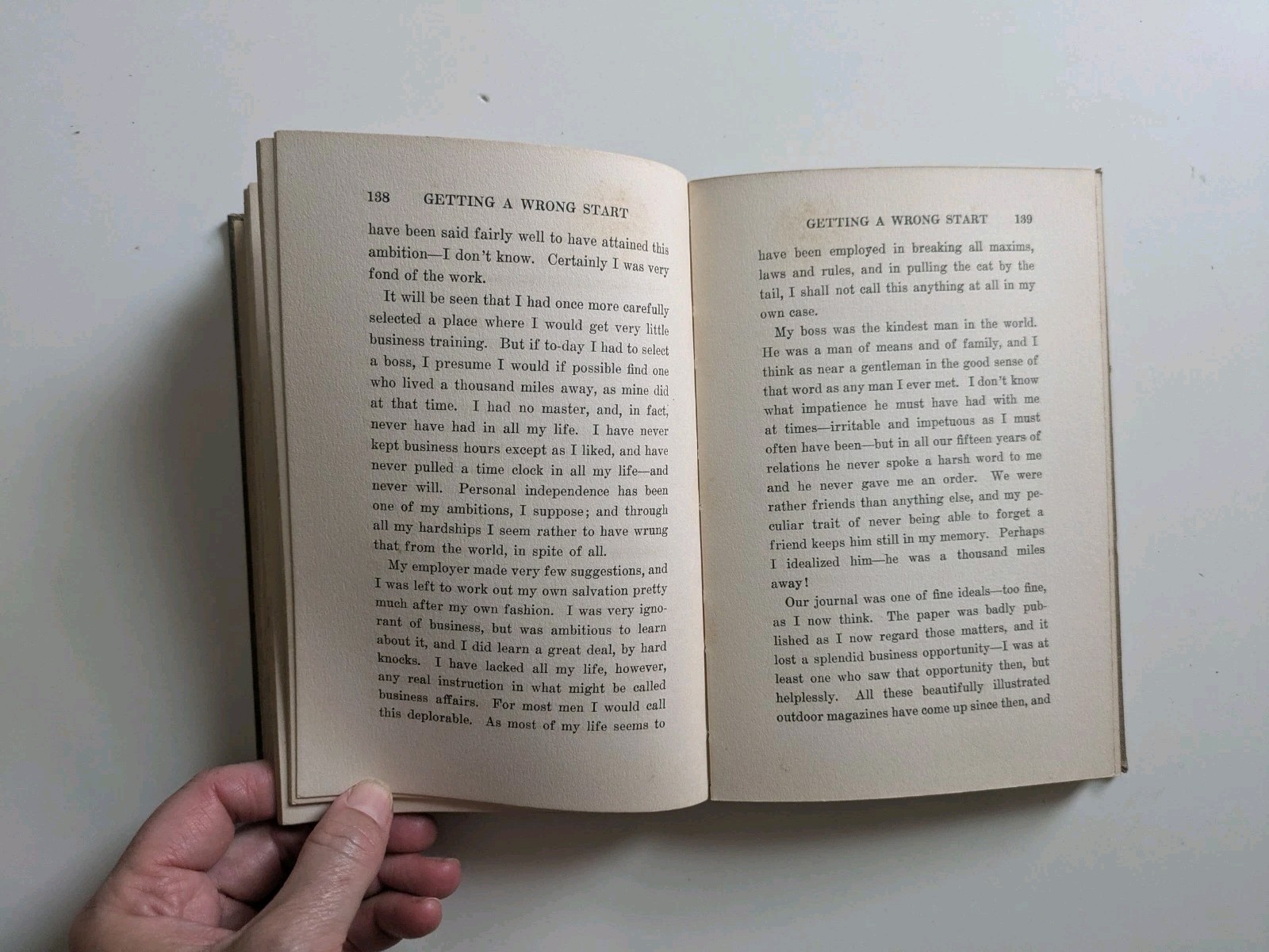 Getting a Wrong Start – Truthful Autobiography 1915 Macmillan Hough Antique 1st